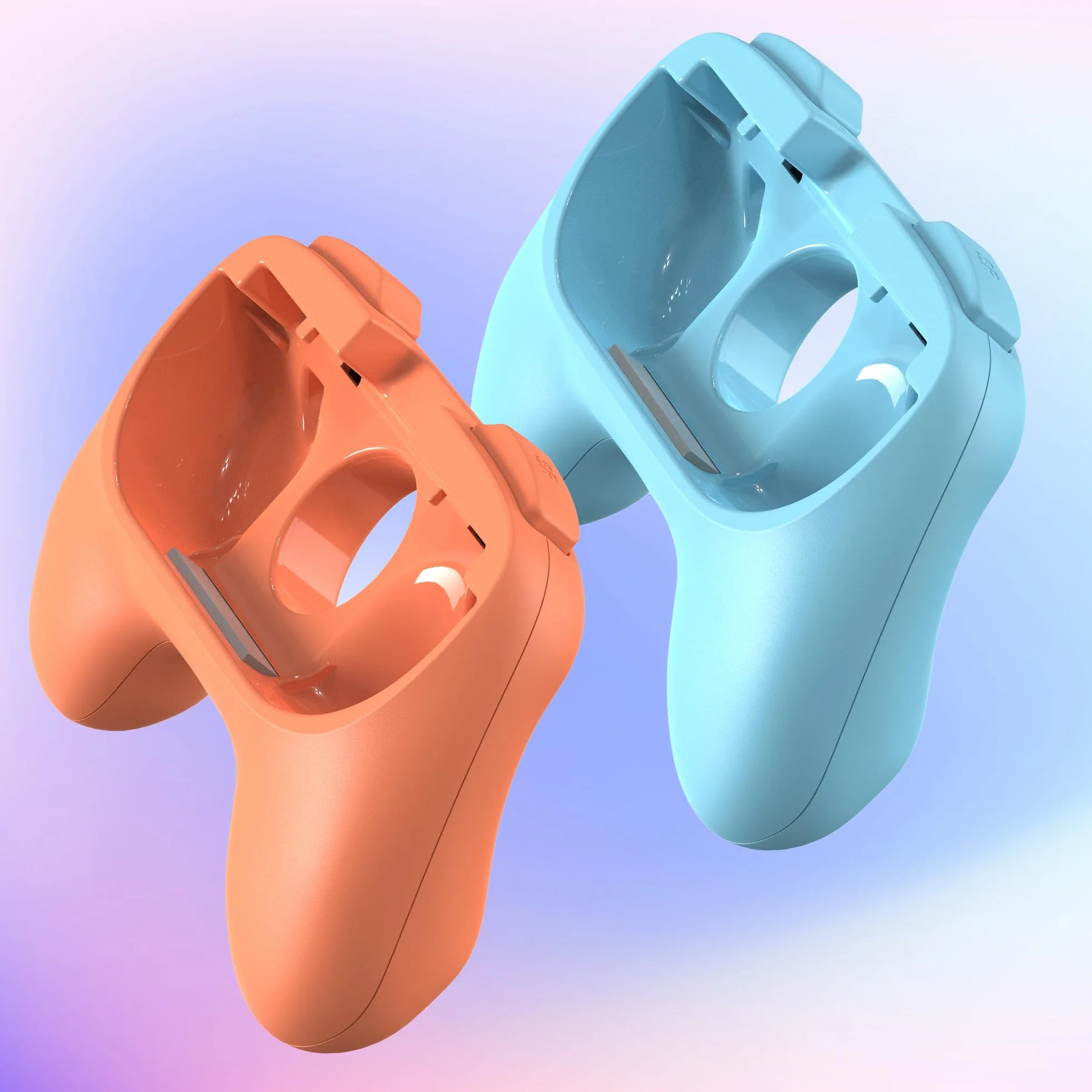 Oniverse Zestaw uchwytów kompatybilny z Nintendo Switch 2 – Zestaw 2 wygodnych gripów do Joy-Con, Akcesoria do Switch 2, ergonomiczne uchwyty, Pomarańczowy i Niebieski