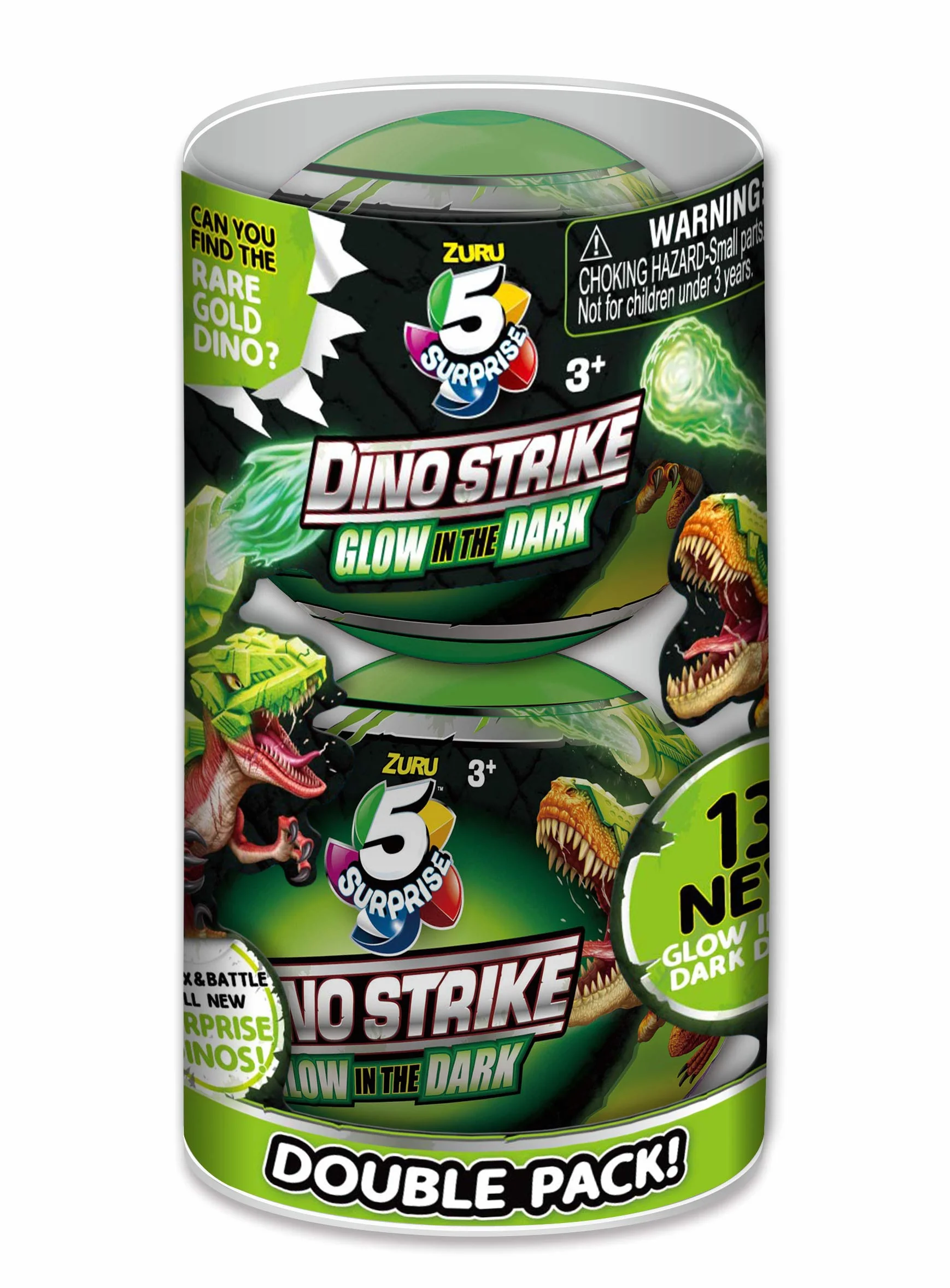 5 Surprise Dino Strike Glow in the Dark dinozaur kapsułki niespodzianka 2 sztuki od ZURU