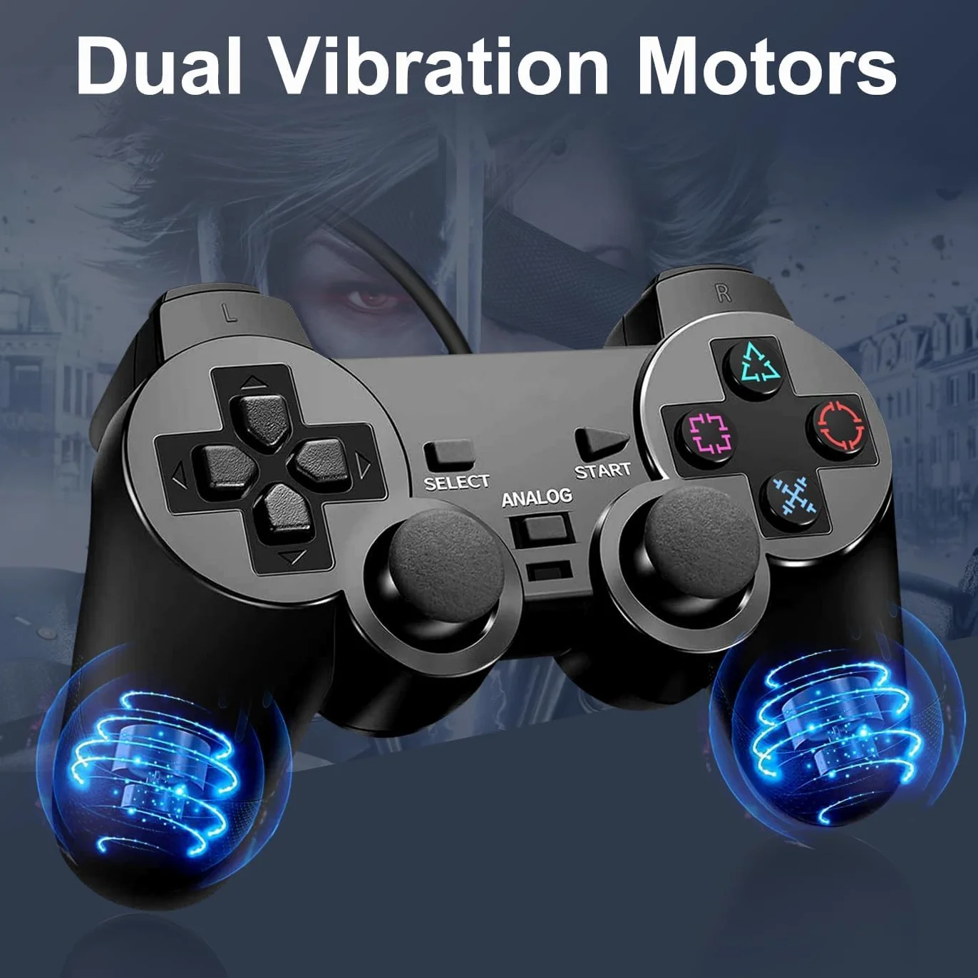 Kontroler PS2 Gamepad z kablem kompatybilny z grami wideo Controller PS2 Ps1 Ps one PSX Joypad