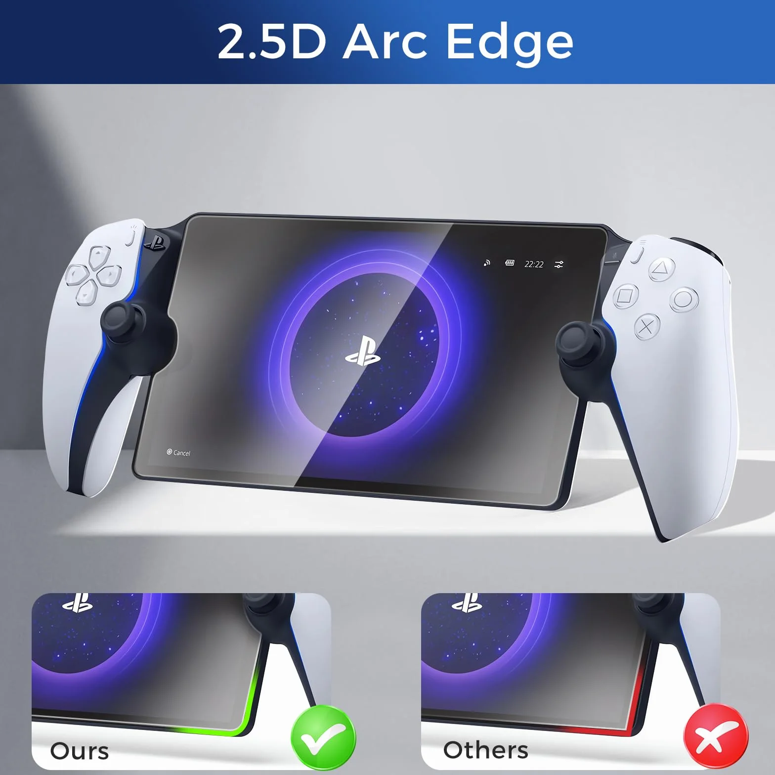 CoBak 2 sztuki pancernych szkła ochronnego do PlayStation Portal Remote Player, 8 cali Screen Protector o twardości 9H, odporne na zarysowania, ultra przezroczyste, szkło pancerne folia ochronna