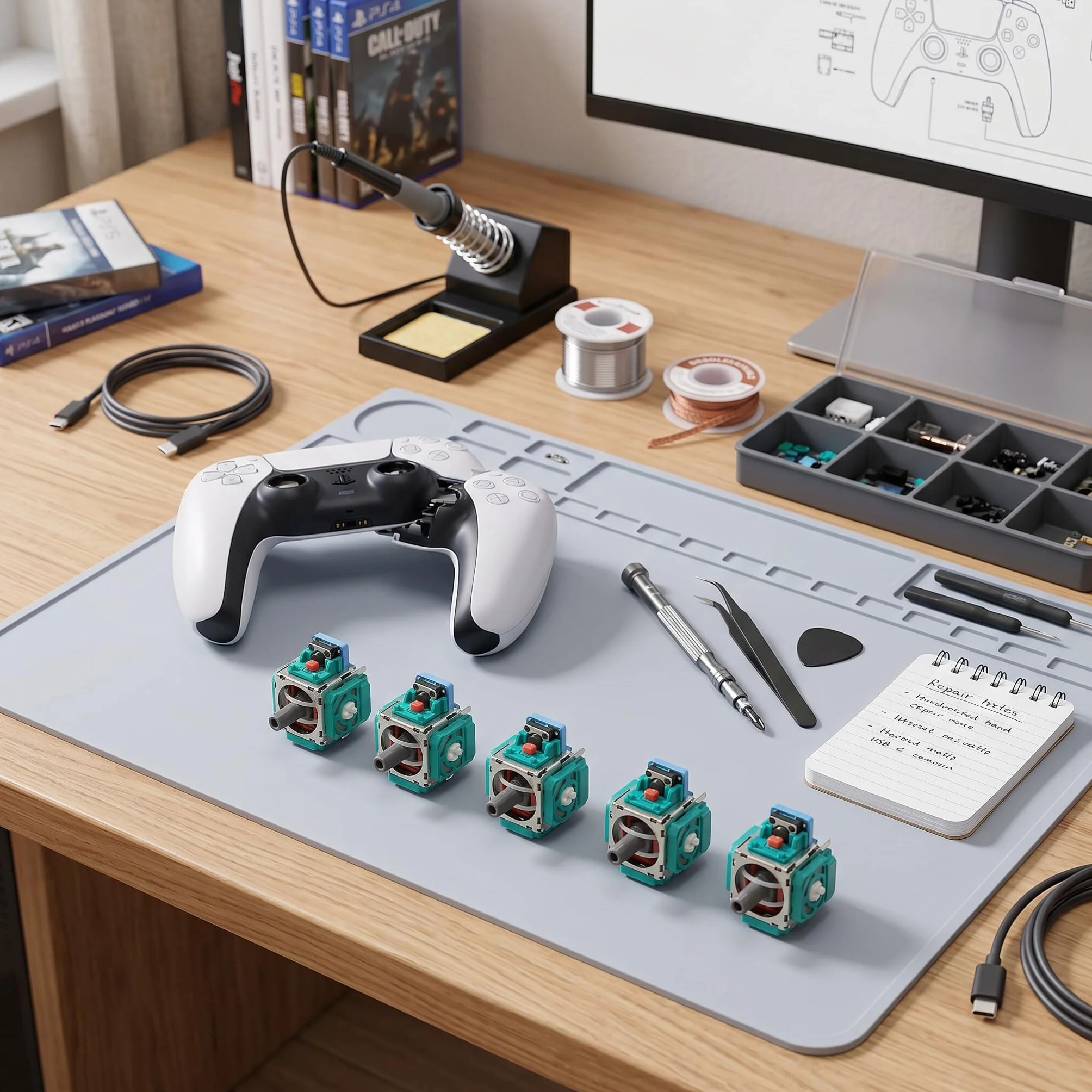 Joystick 3D do PS5,5 szt. Wymiana Joystick 3D Profesjonalny Kontroler do Gier Analogowy moduł Drążka do Kontrolera do Gier PS5