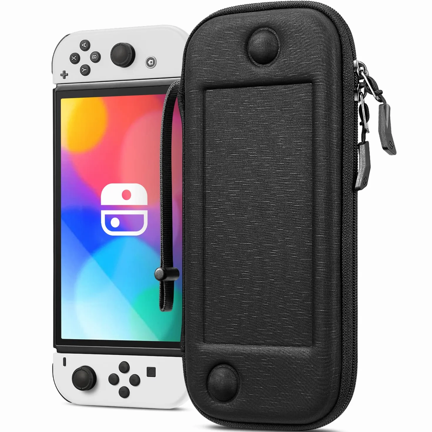 Fintie Smukłe Etui Kompatybilne z Modeliem Nintendo Switch/Switch OLED - Ultracienkie, Odporna na Uderzenia, Torba z 10 Uchwytami na Karty do Gry