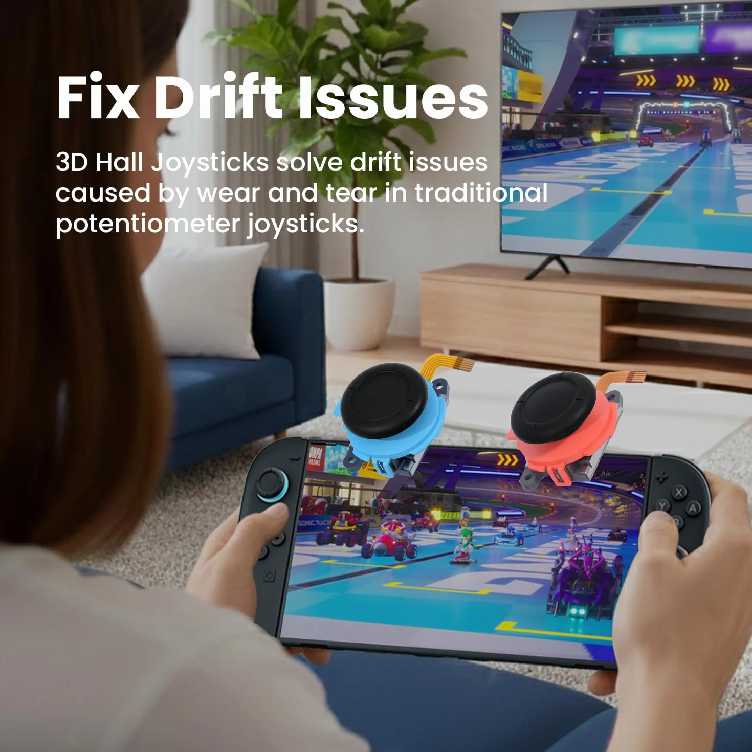Wigearss Joystick analogowy 3D z czujnikiem efektu Halla do Nintendo Switch 2