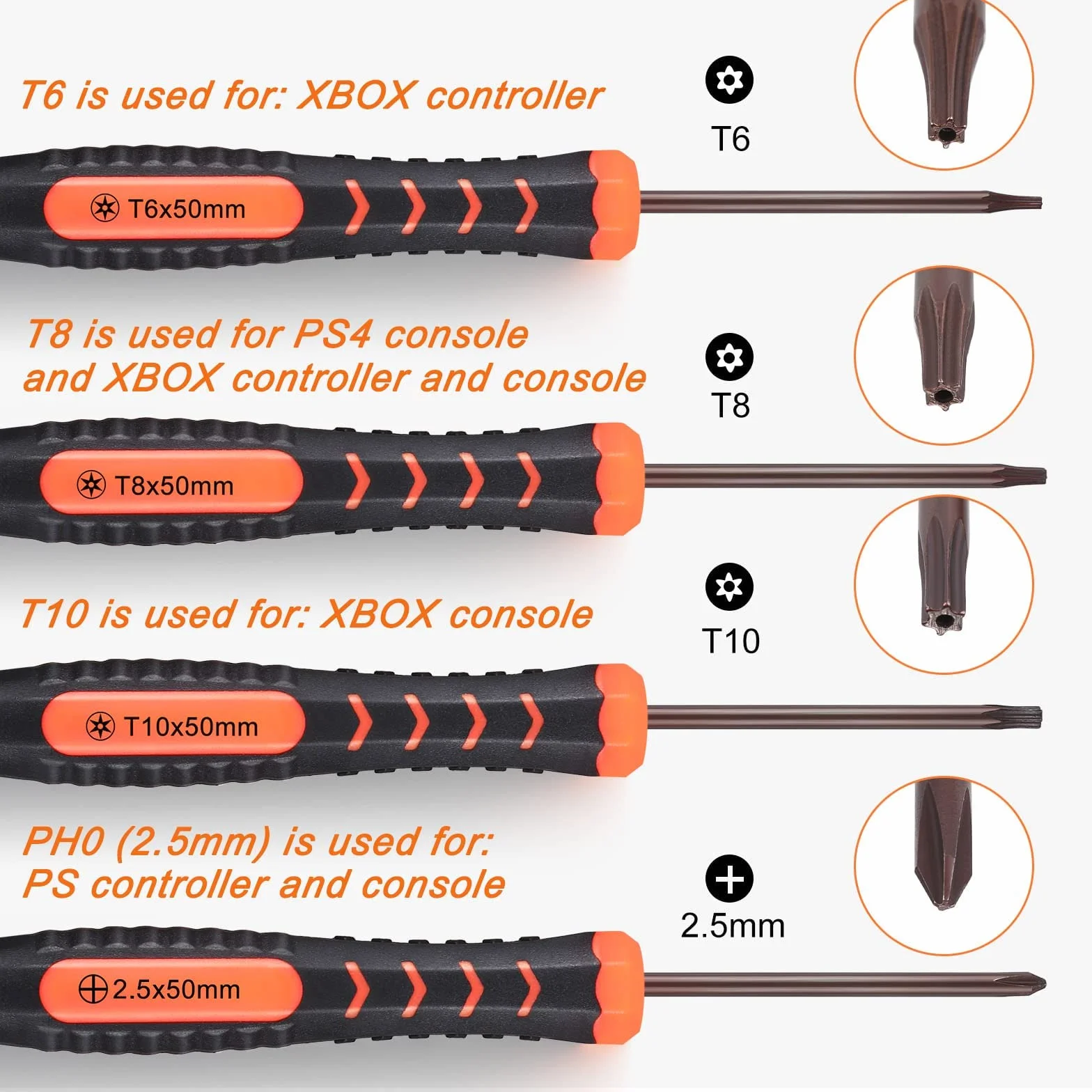 JOREST Zestaw narzędzi do czyszczenia konsoli PS4, PS3, PS5, Xbox One/360, PH0, T6, T8, T10, Torx, śrubokręt zabezpieczający do kontrolera i konsoli, pęseta z łopatkami