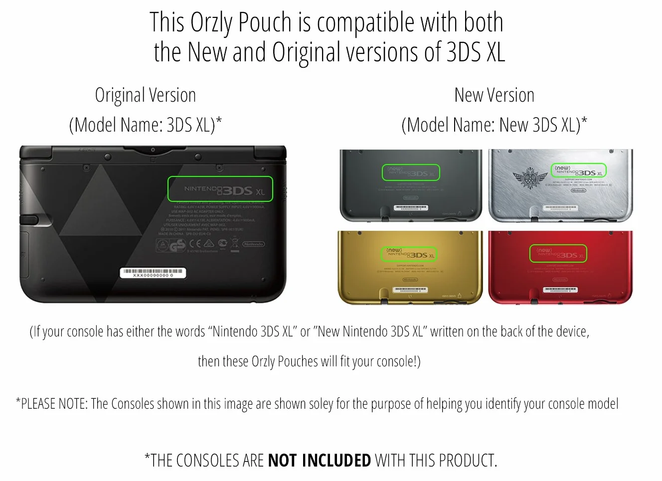 Orzly Etui 3DSXL, etui do nowego 3DS XL lub oryginalnego Nintendo 3DS XL - Ochronna twarda obudowa przenośna torba podróżna na konsole 3DS XL z przegródkami na gry i kieszenią na zamek błyskawiczny -