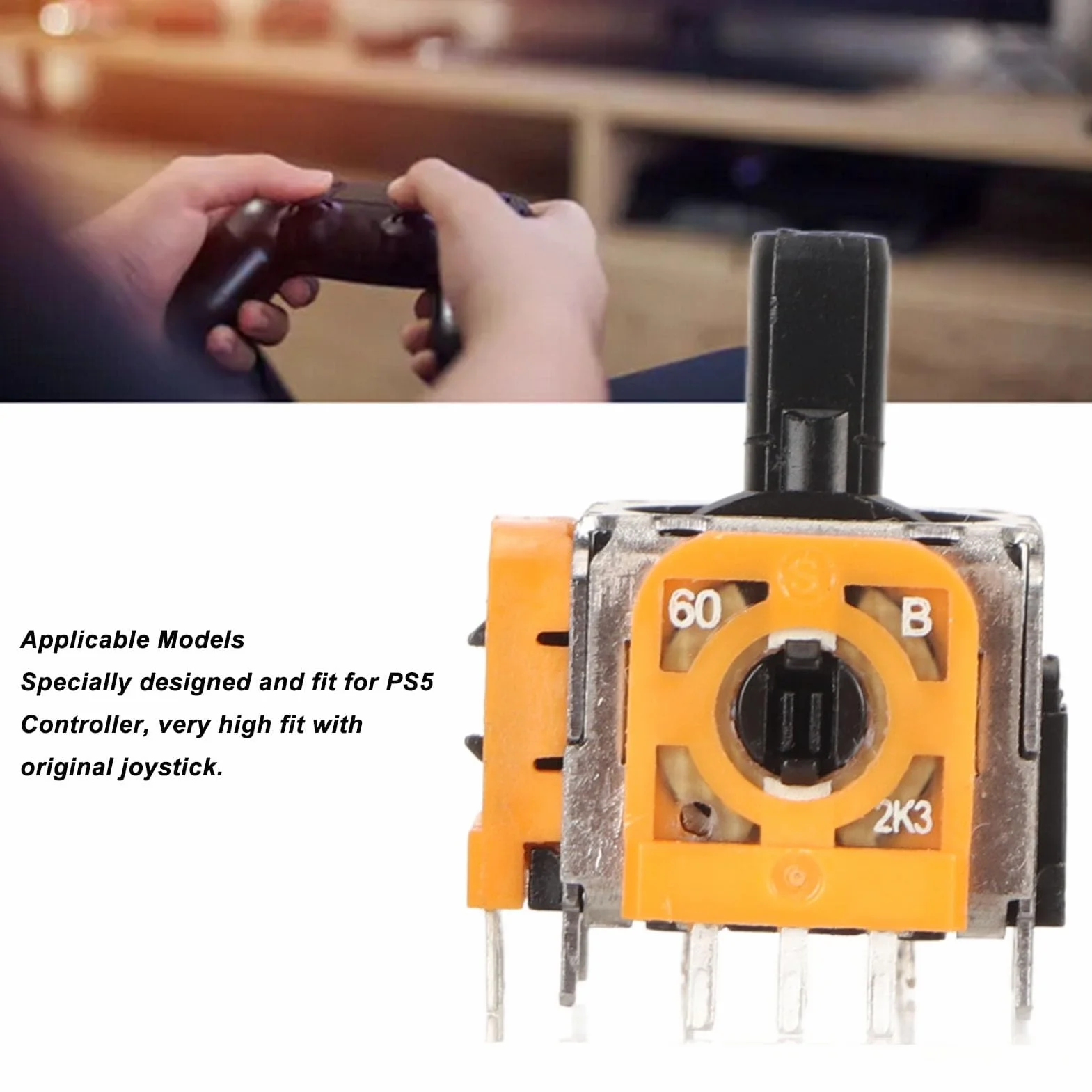 5 Sztuk Analogowych Joysticków 3D do Kontrolera Zamienny Analogowy Joystick 3D Kompatybilny z Gamepadem Analogowy moduł Joysticka ABS 3D Części Zamienne Zestaw