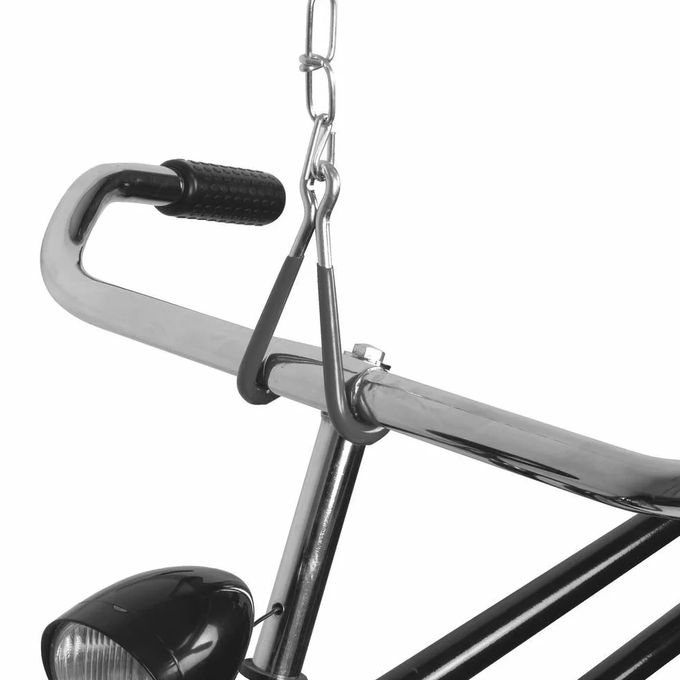 Dresco Hak rowerowy na łańcuchu, hak rowerowy do zawieszenia rowerów na suficie, 5250703, czarny