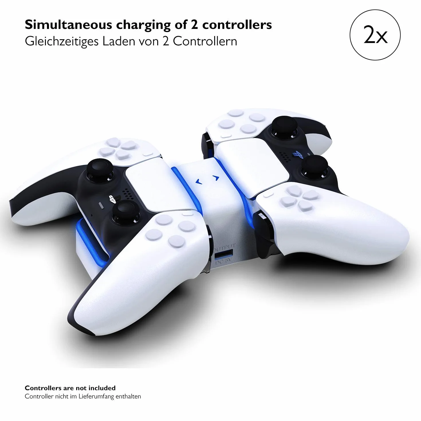 Stacja ładująca Lioncast PS5 z wyświetlaczem LED | PS5 Kontroler ładowarka do oryginalnej konsoli Sony PlayStation 5 | Akcesoria PS 5 | Bezprzewodowy kontroler DualSense