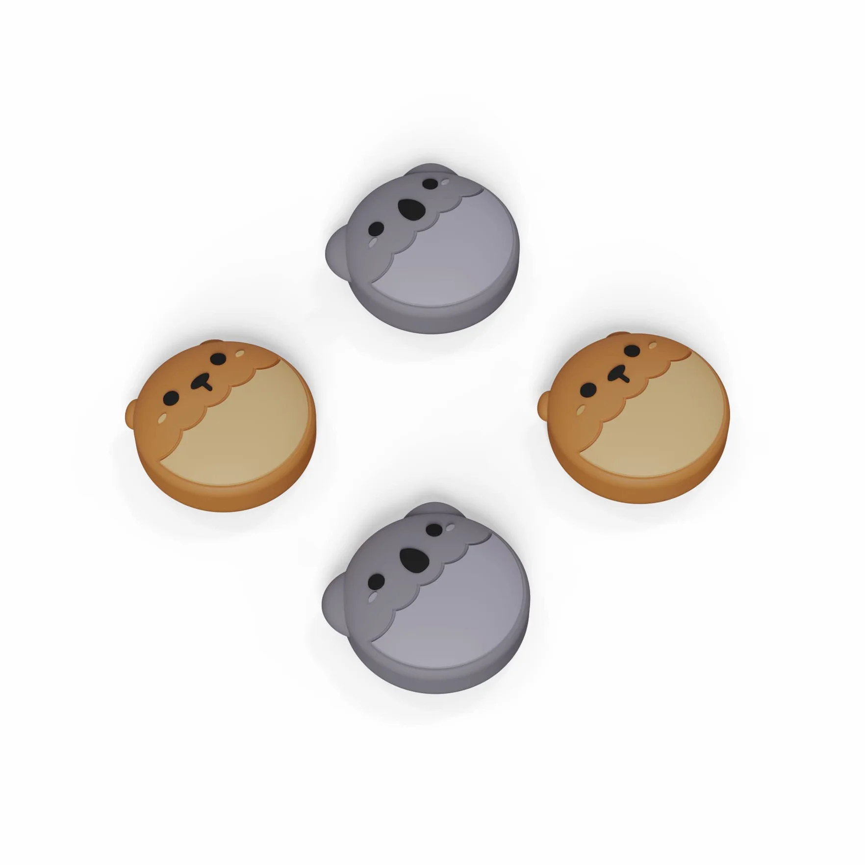 eXtremeRate PlayVital Joystick Caps do Switch,Thumb Grip Caps do Switch Lite,Silikonowa Osłona Analogowa do Switch OLED Joycon Uchwytów na Kciuk do Switch & Switch Lite & Switch OLED-Kocie Łapki