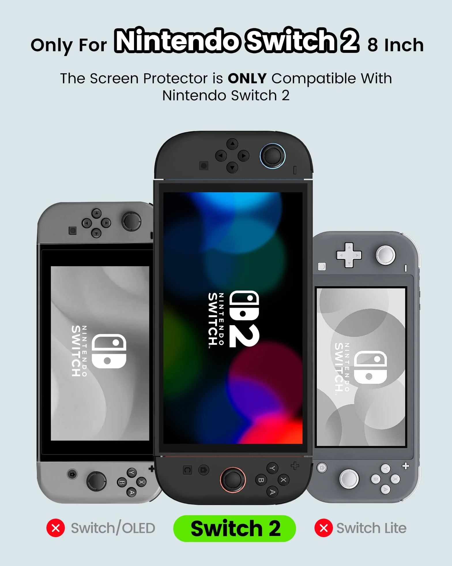 TRANSNOVO Zestaw 2 Szkieł Hartowanych 9H Kompatybilny z Nintendo Switch 2, Ochrona Ekranu HD, Odporna na Zarysowania, Bez Pęcherzyków, Wysoka Przezroczystość
