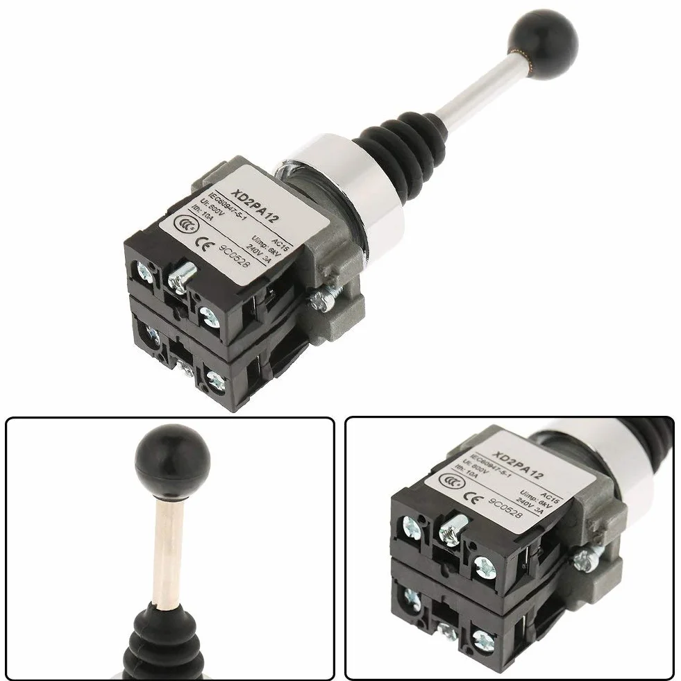 Joystick Switch, AC 3000 V 2 NO chwilowy 2-pozycyjny monolever zamiennik przełącznika joystick dla XD2PA12, sprężynowy drążek radosny
