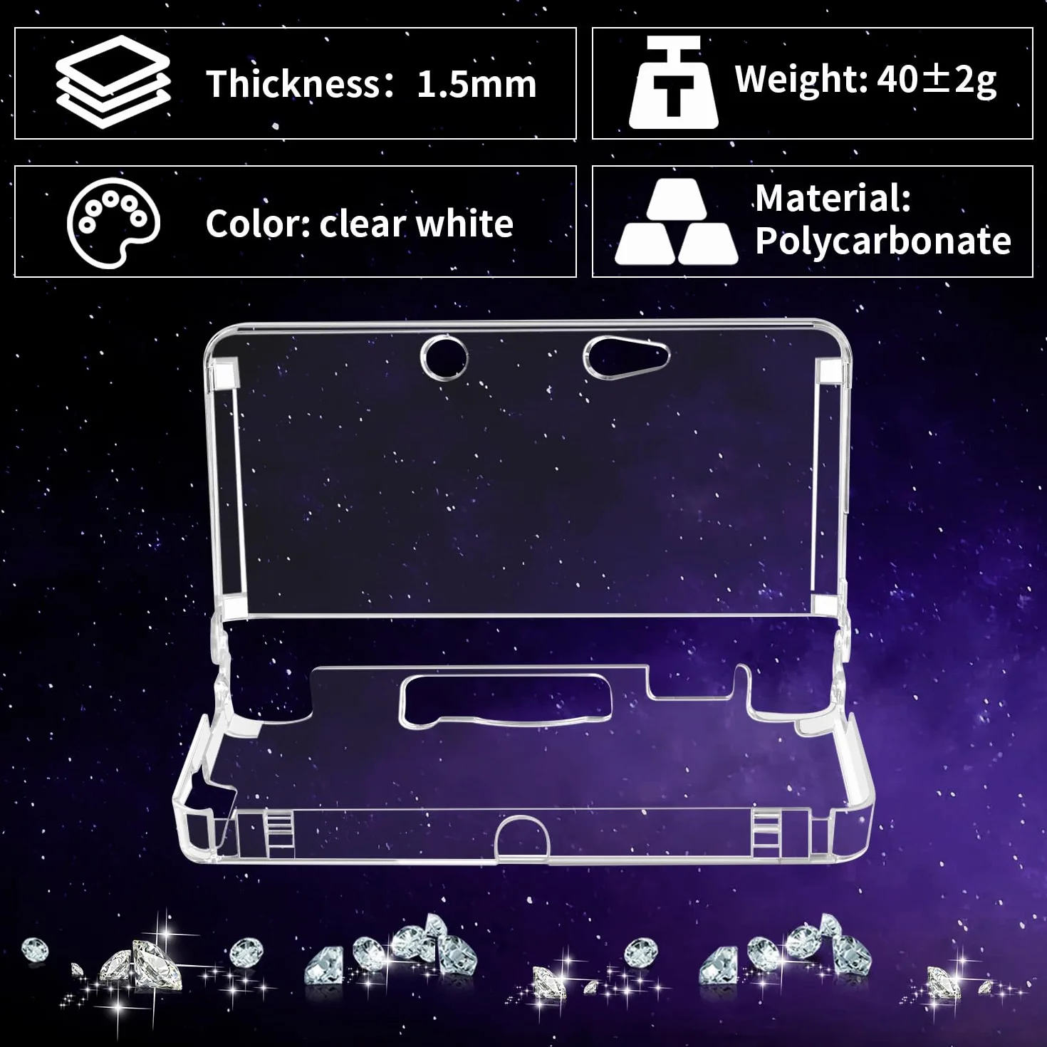 OSTENT Twarde kryształowe etui przezroczysta skórka obudowa do Nintendo 3DS