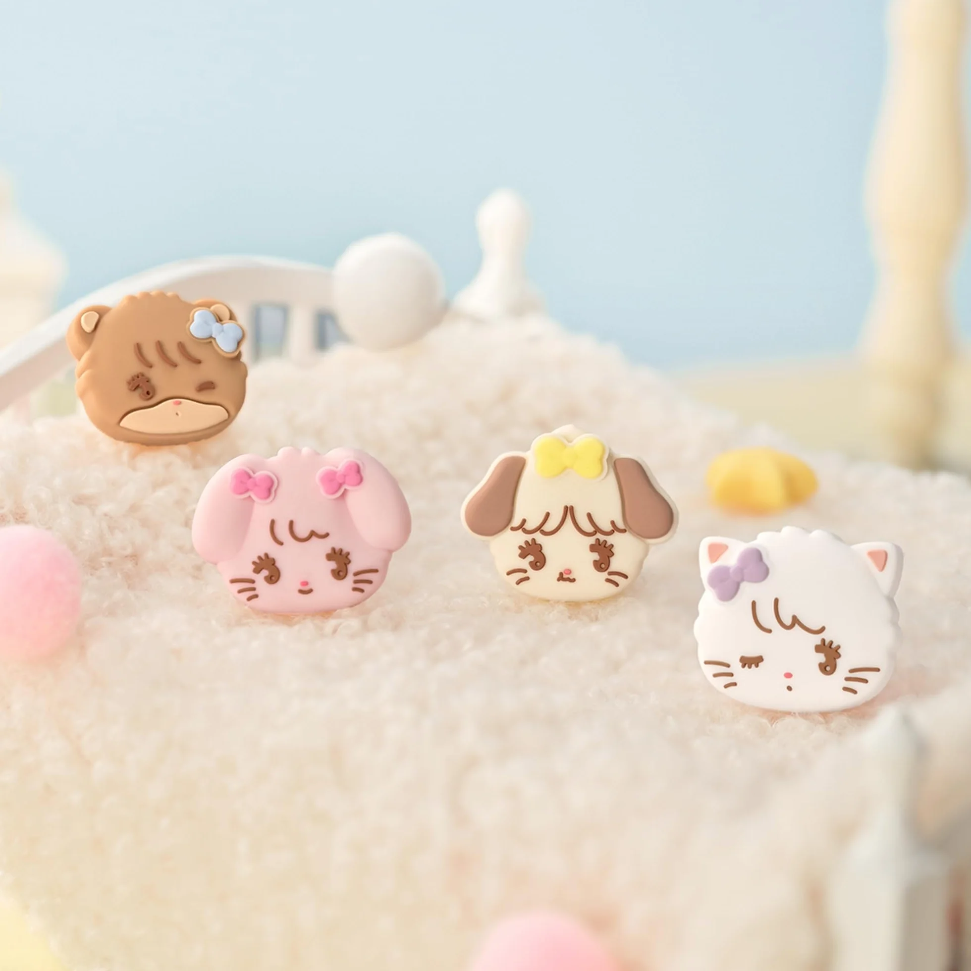 GeekShare 4PCS Switch Thumb Grip Caps, Kawaii Thumbstick Caps, Miękkie silikonowe etui na joysticka Kompatybilne z Switch/OLED/Switch Lite - Mikko Sweet Thoughts