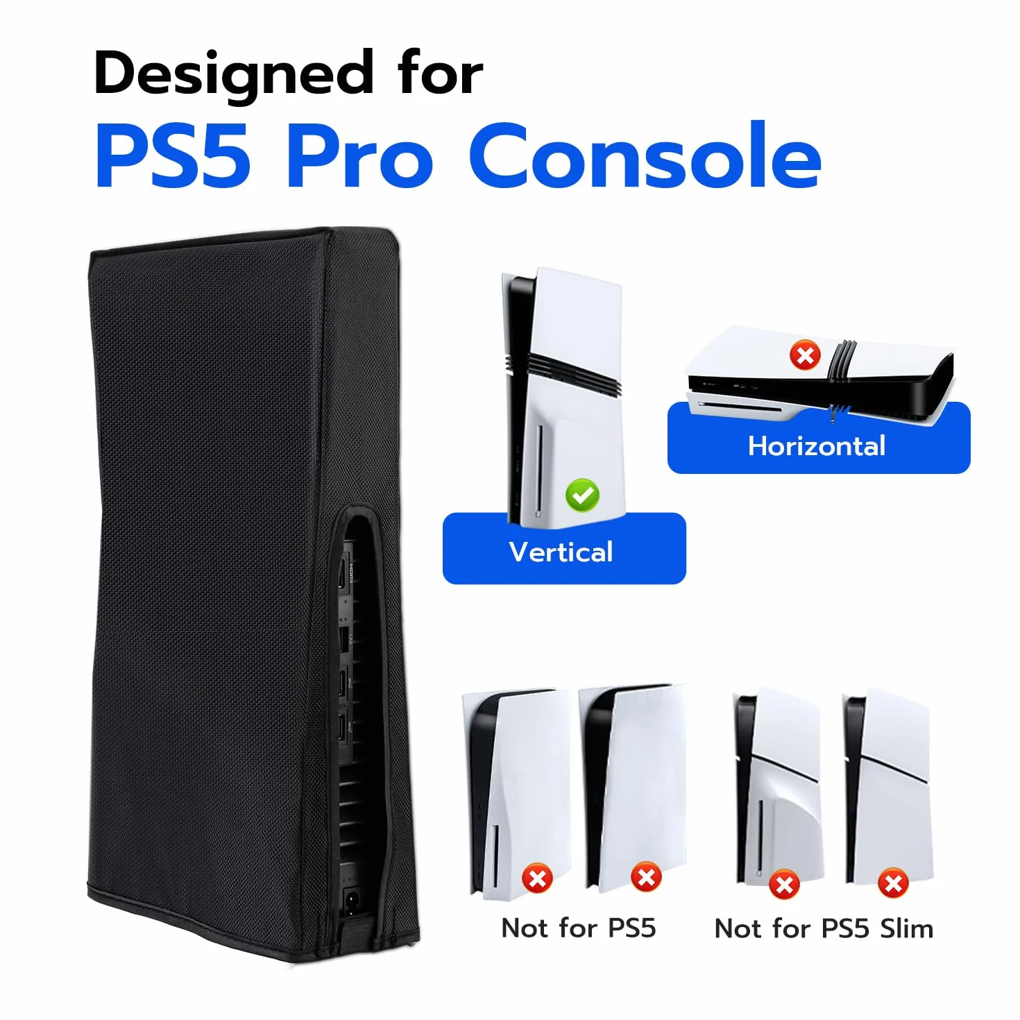 Wigearss Ochronna osłona przeciwpyłowa do konsoli PS5 Pro, nie do PS5/PS5 Slim