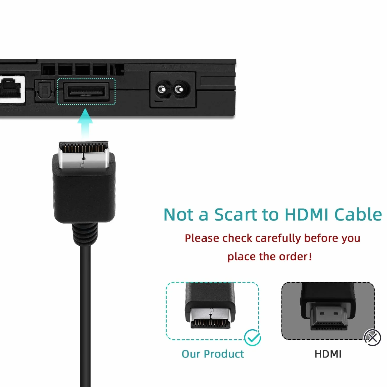 Gam3gear prawdziwy kabel RGB SCART przewód AV do PS3 PS2 PS1 PAL - NIE do HDMI