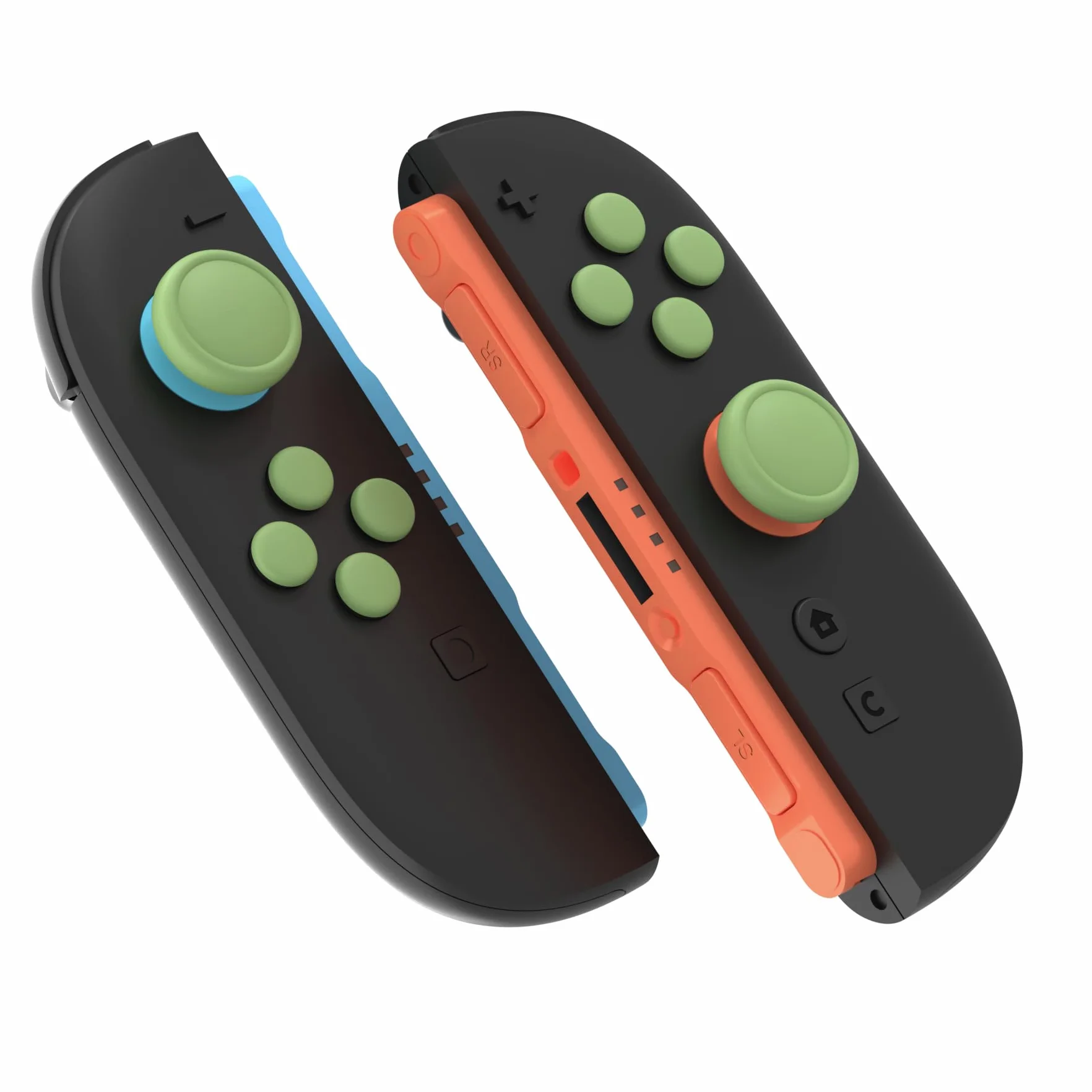 PlayVital Nakładki na Drążki i Przyciski do Switch 2 Joycon,Osłony Analogowe i Przyciski do Switch 2,Thumbstick Gripy Ochronne–Zielona Matcha