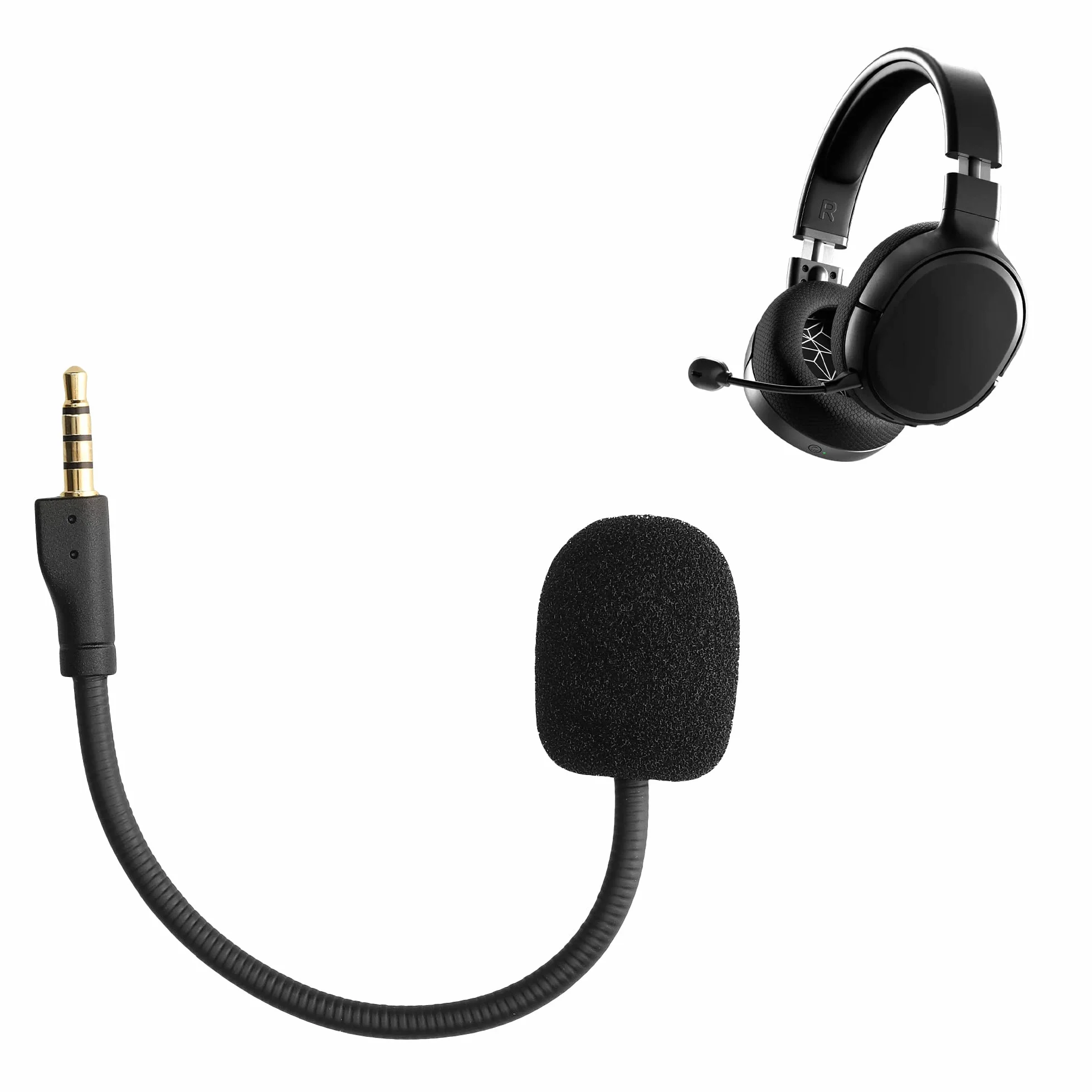 kwmobile Zamienne słuchawki mikrofon kompatybilny ze Steelseries Arctis 1 Headset - słuchawki gamingowe mikrofon z wtyczką jack 3,5 mm - czarny