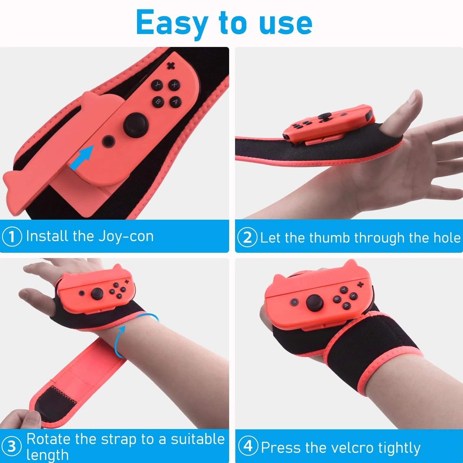 Regulowany Pasek na Nadgarstek do KontroleróW Switch Joy Con, Kompatybilny z Akcesoriami Just Dance 2024 2023 2022 2021 i Zumba Burn It Up Switch. Odpowiedni dla DorosłYch i Dzieci