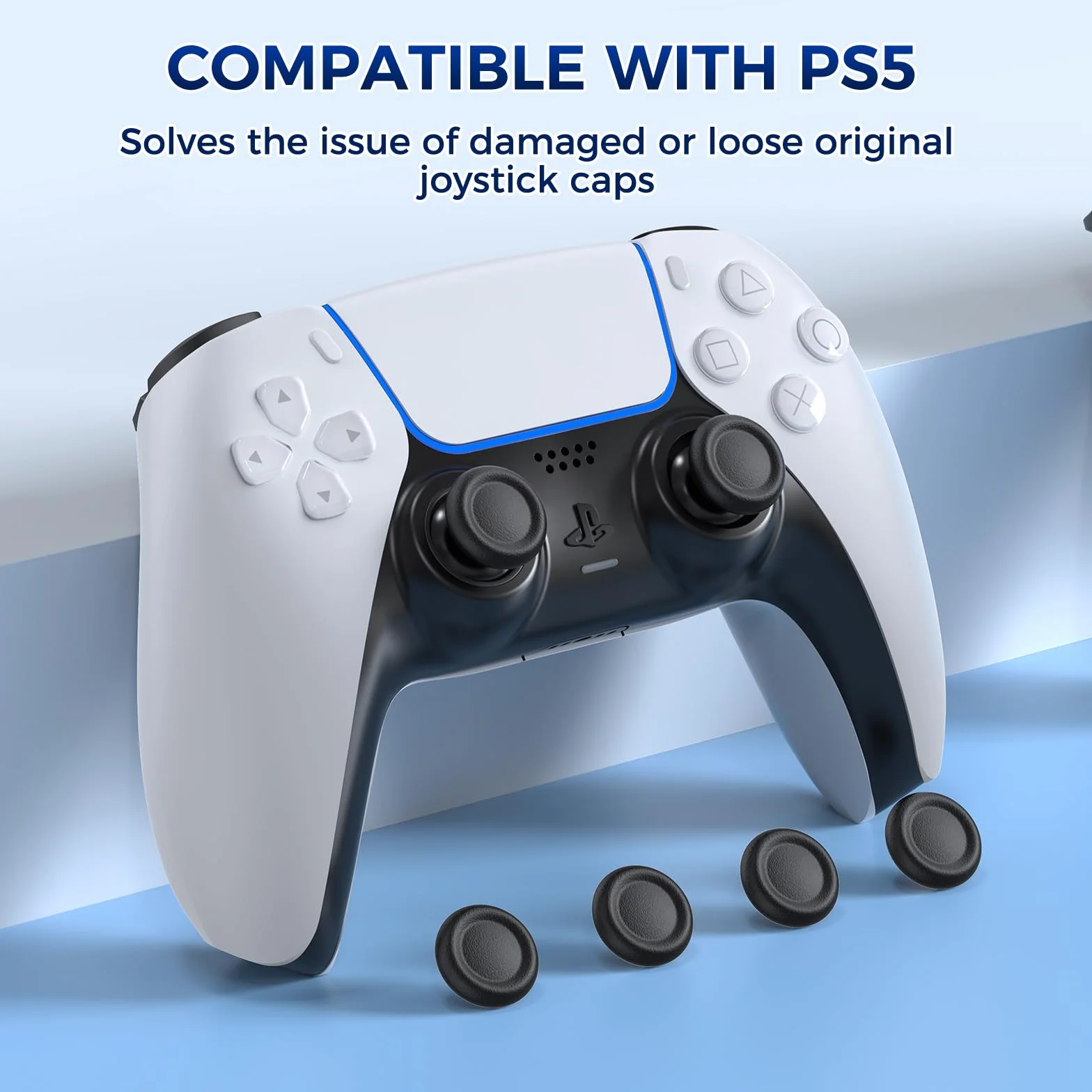 Wymienna nasadka joysticka na kciuki do kontrolera PS5/PS4, IINE PS5/PS4, osłona przycisków kontrolera, 3D, analogowa nasadka, część zamienna, akcesoria naprawcze, 6 szt