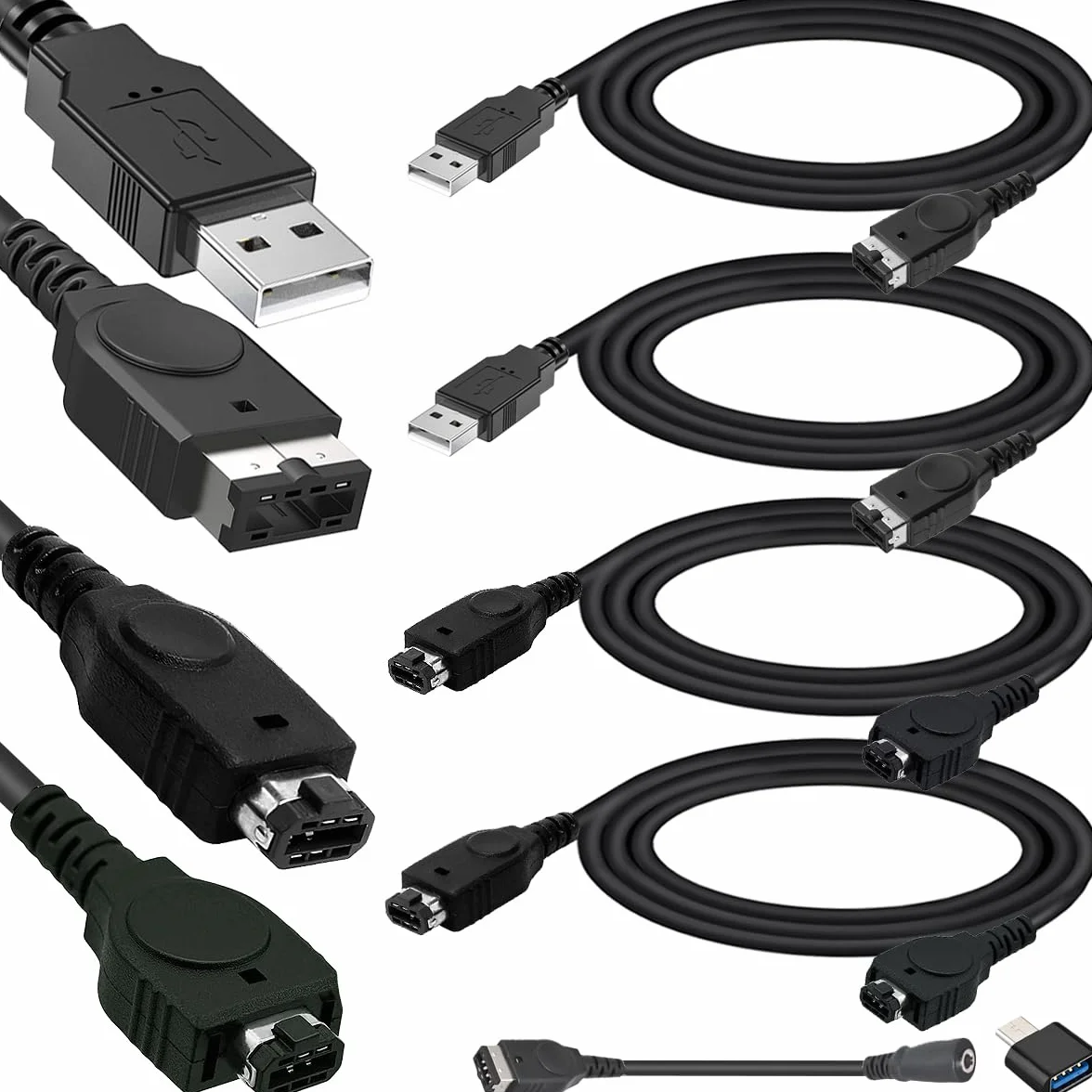 Xiatiaosann Kabel do ładowania USB GBA SP, do GBA Link Connect, do ładowania zasilania NDS, konsoli DS (NDS), do Game-boy Advance SP (1,2 m)
