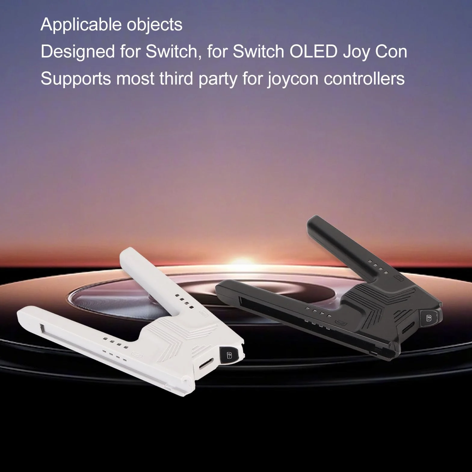 Uchwyt ładujący do Przełącznika i Modelu OLED, ładowanie Podczas Gry, Przenośna ładowarka do Kontrolera w Kształcie Litery V ze Wskaźnikiem LED (BLACK)