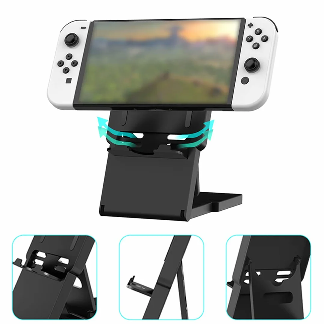 Kompaktowy uchwyt do Nintendo Switch/LITE/OLED z wysoką regulacją - czarny