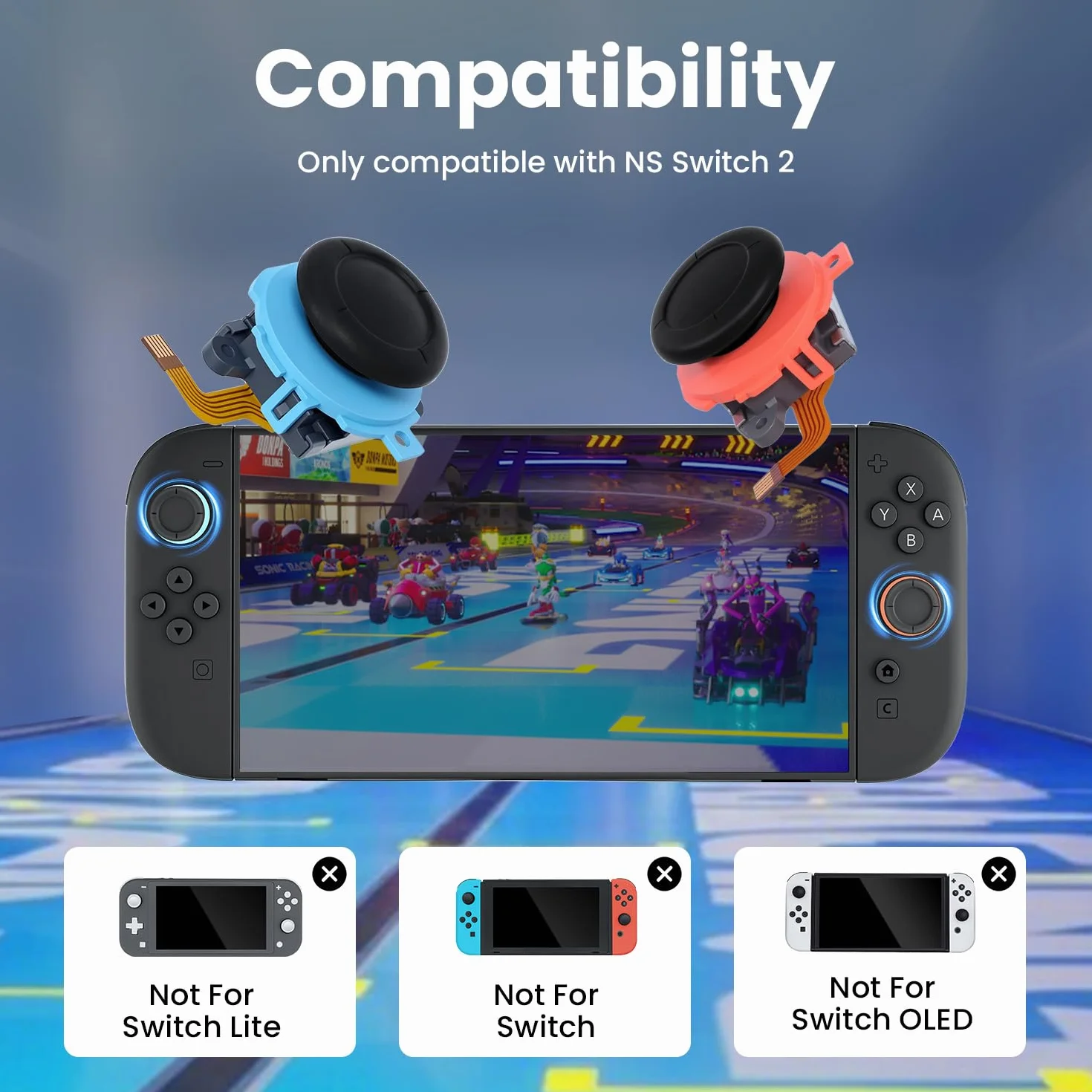 Wigearss Joystick analogowy 3D z czujnikiem efektu Halla do Nintendo Switch 2