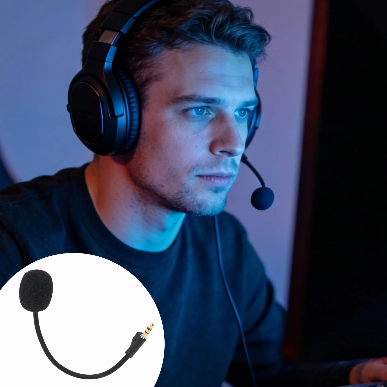 Zamienny Mikrofon do Logitech G Pro X1/X2, z 2 Zdejmowanymi Piankowymi Osłonami Akcesorium do Mikrofonu Gamingowego z Redukcją Szumów