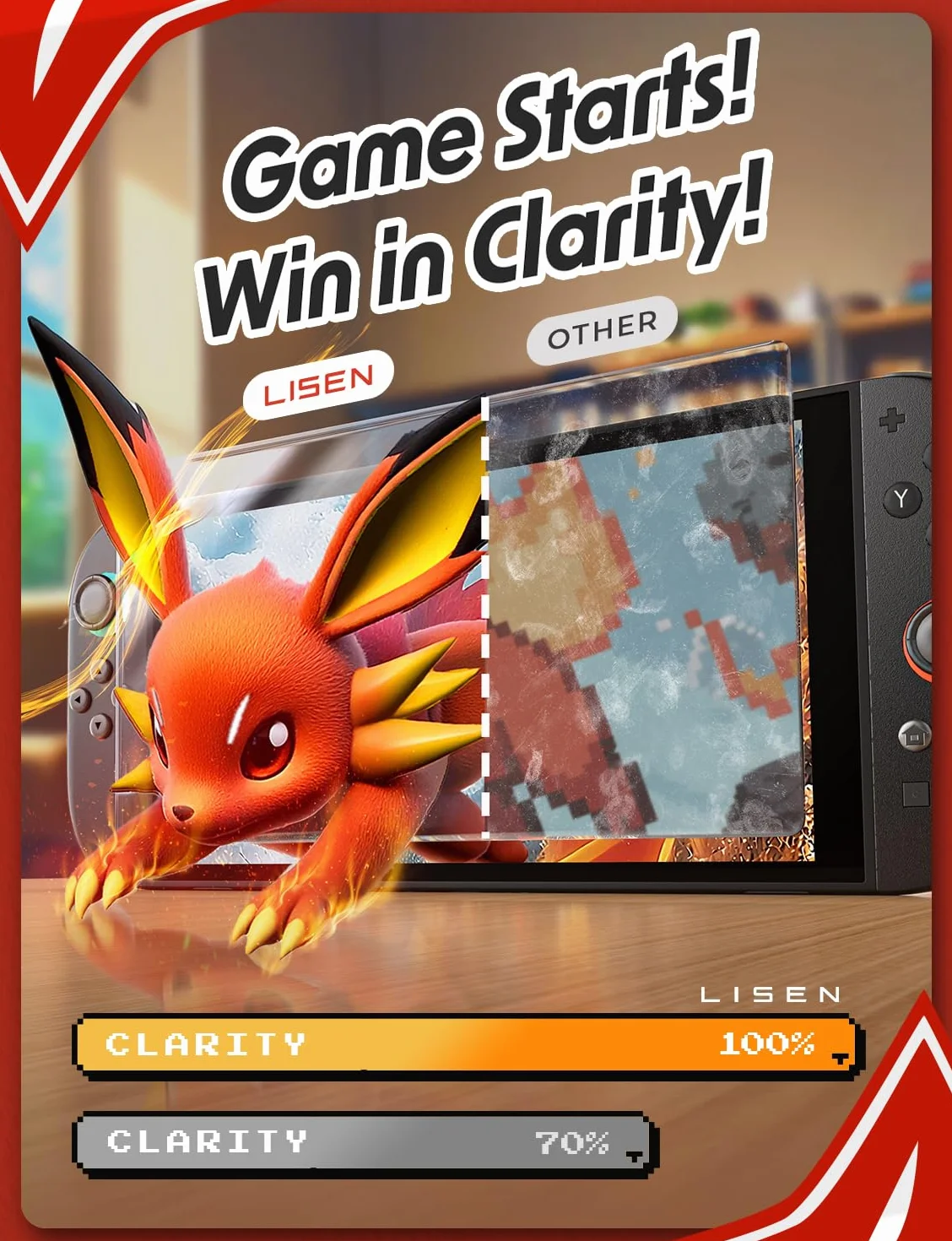 LISEN 2 sztuk dla Nintendo Switch 2 Panzerglas Ochrona ekranu, 9H Twardość Anti Kratzer Ultra HD,Auto-orientacja Bez dmuchań Pełny ekran pokrycie, Łatwa instalacja Automatyczne usuwanie pyłu