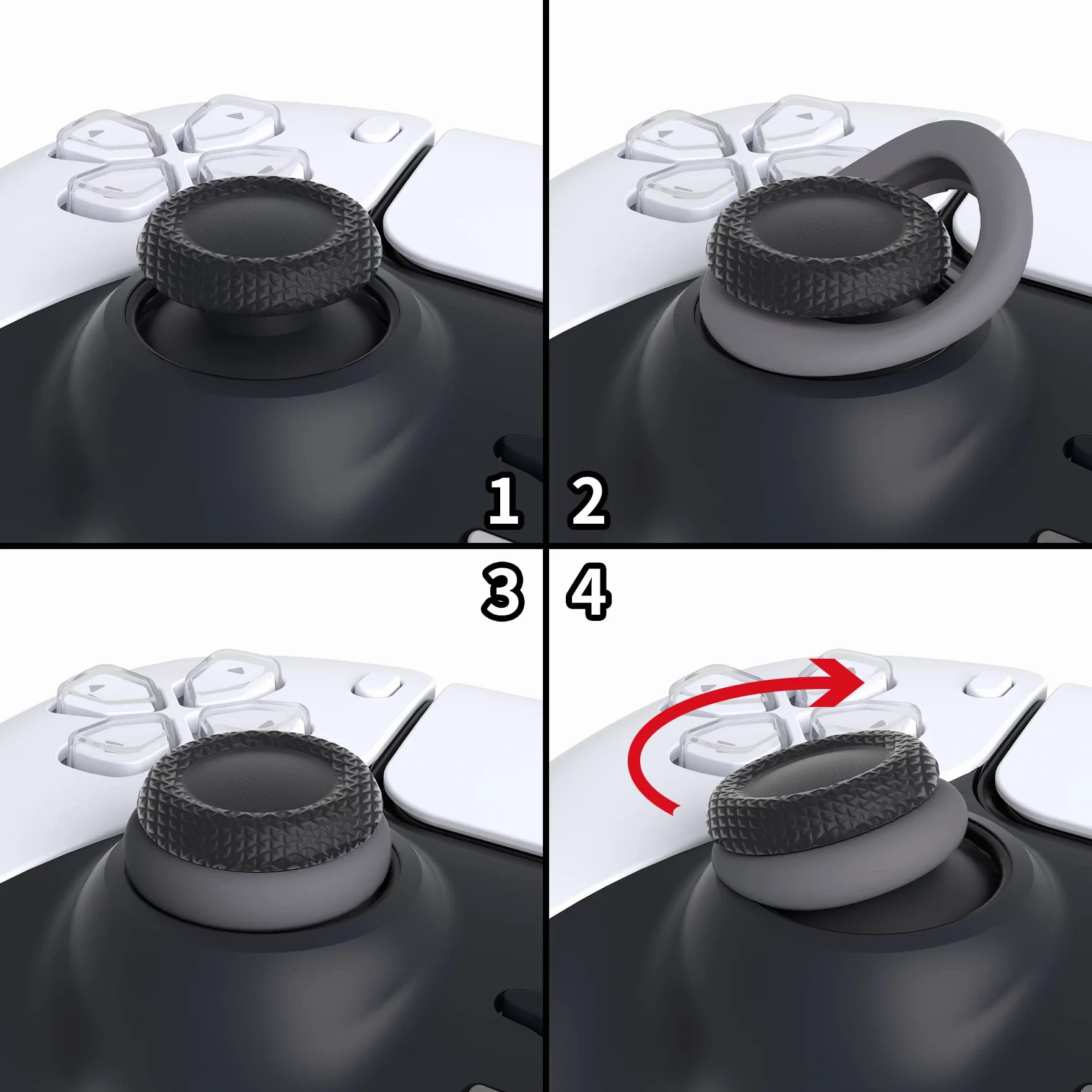 PlayVital 3 par Precision Rings do ps5/ps4 BuffeRings Silikonowe Pierścienie Assist Amortyzatory Thumbsticka do Xbox Series/One X S,do Xbox 360,do Switch Pro,do Steam Deck