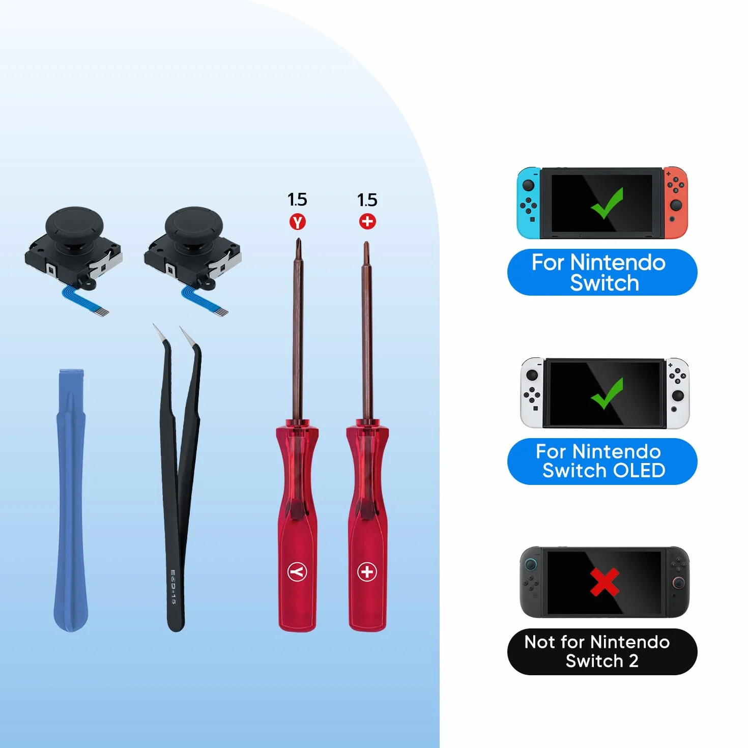 Wigearss 2 szt. Wymiana 3D Joystick Analogowy i Naprawa Narzędzia do NS Switch/Przełącznik OLED Joy-Con Controller/Switch Lite