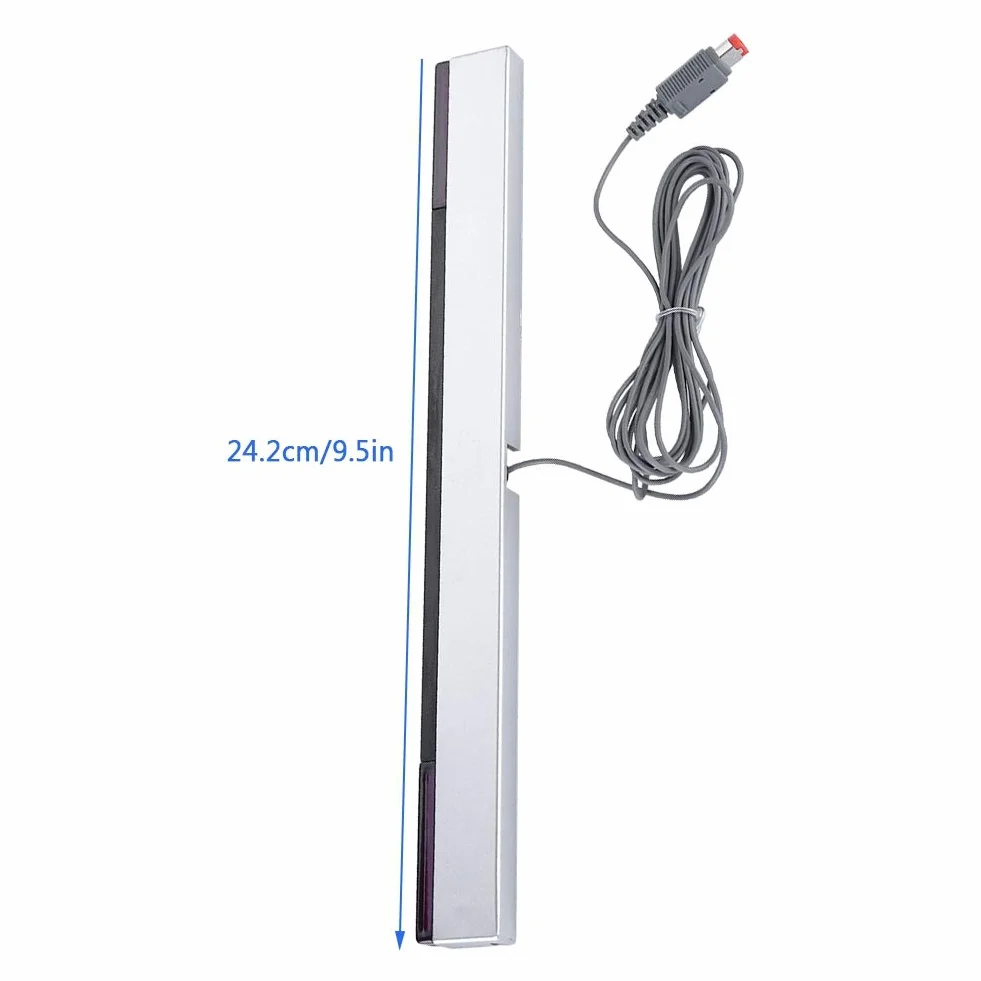 Wii Sensor Bar przewodowy odbiornik z czujnikiem podczerwieni, pasek czujnika do gier, do WII U dla WII