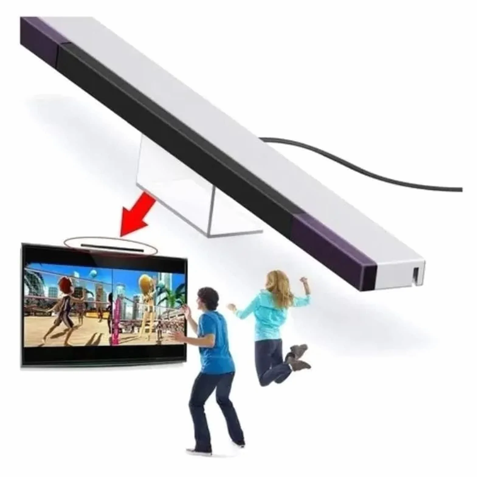 Przewodowy Odbiornik dla Wii, Wymienny Przewodowy Odbiornik z Czujnikiem Podczerwieni dla Konsoli Wii Wii U Motion Plus