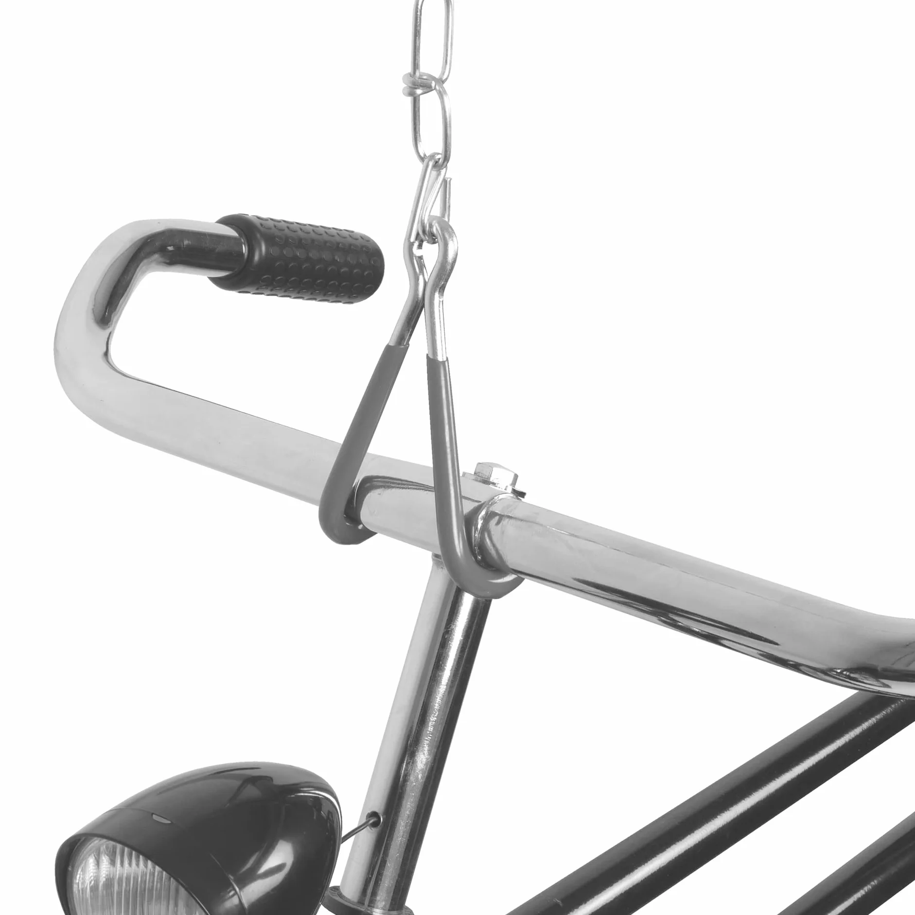 Dresco Hak rowerowy na łańcuchu, hak rowerowy do zawieszenia rowerów na suficie, 5250703, czarny