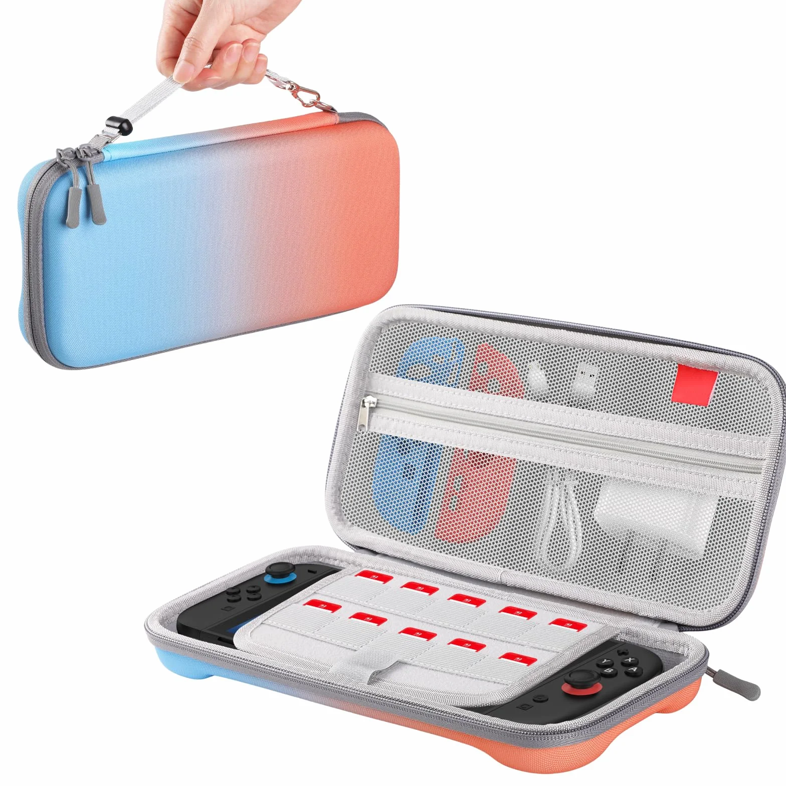 WD&CD Etui do przenoszenia kompatybilne z Nintendo Switch 2 2025, twarda obudowa przenośna z kieszeniami do przechowywania akcesoriów i gier, przenośna torba ochronna kompatybilna z Switch 2