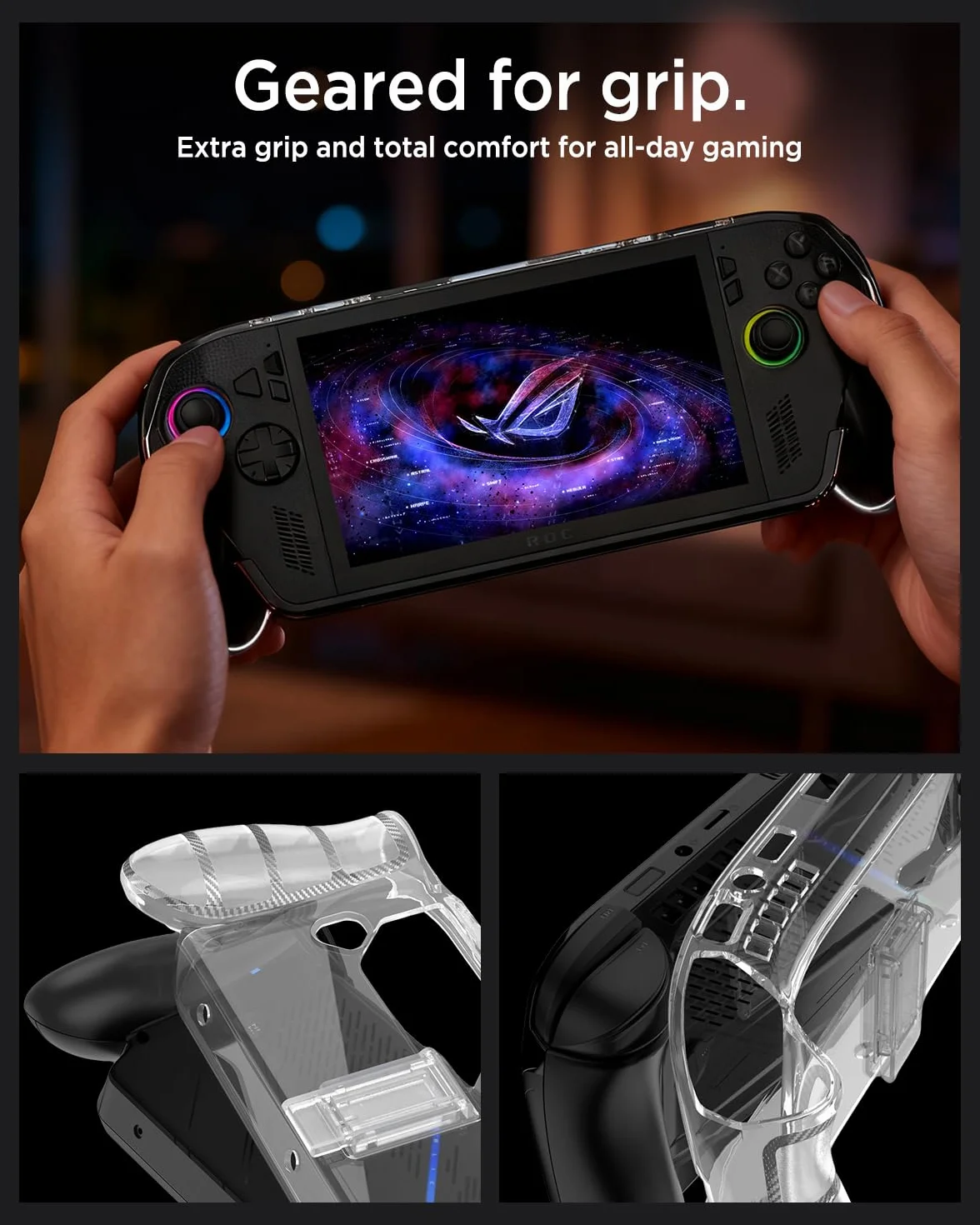 Miimall Przezroczyste etui na ASUS Rog Xbox Ally X / ROG Xbox Ally 2025, etui ochronne ze stojakiem, [TPU silikonowy] [Antyżółty] Odporny na wstrząsy Odporny na kurz, ultracienki cienki futerał ze