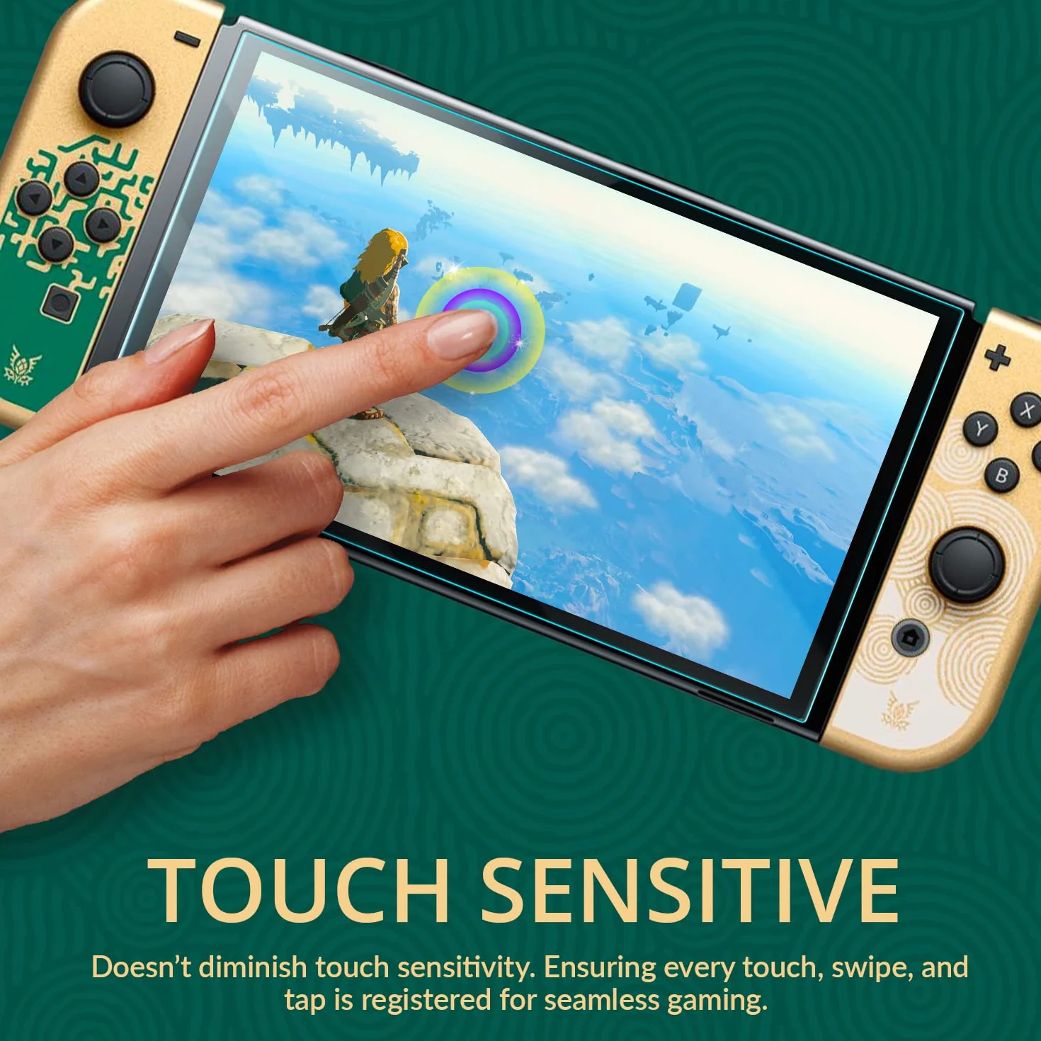 Orzly Zestaw ochraniaczy ekranu do konsoli Nintendo switch OLED model 2021-4-pakowe szkło hartowane z akcesoriami do łatwej instalacji Dożywotnia edycja