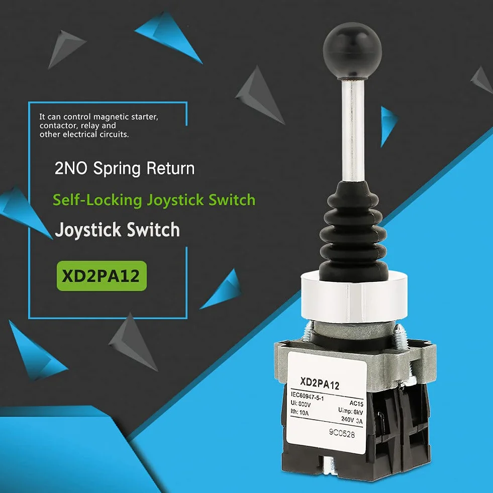 Joystick Switch, AC 3000 V 2 NO chwilowy 2-pozycyjny monolever zamiennik przełącznika joystick dla XD2PA12, sprężynowy drążek radosny
