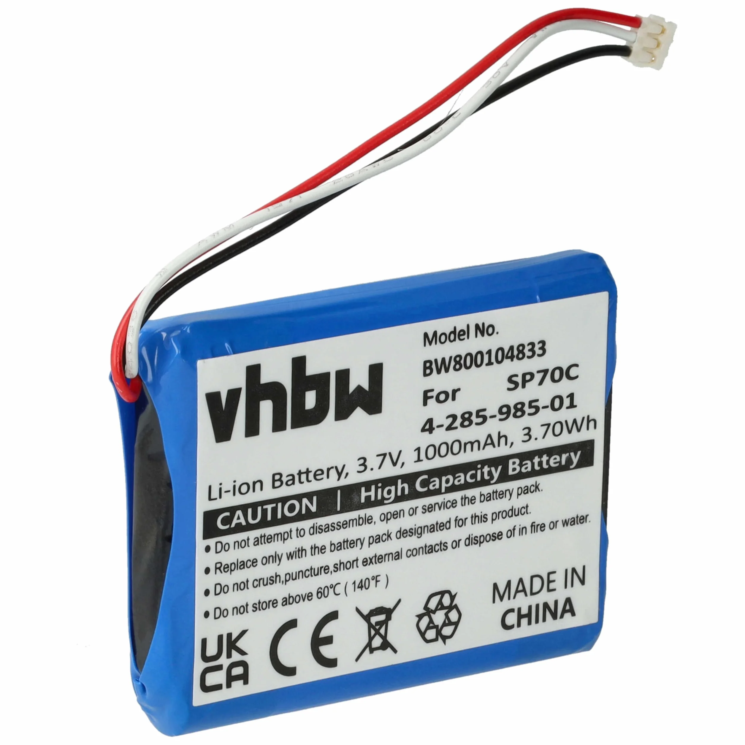 vhbw Bateria kompatybilna z Sony PSP E1008, E1004, E1002, E1000, E1003 konsola do gier (1000 mAh, 3,7 V, litowo-jonowa) - zamiennik dla 4-285-985-01, 4-435-245-01