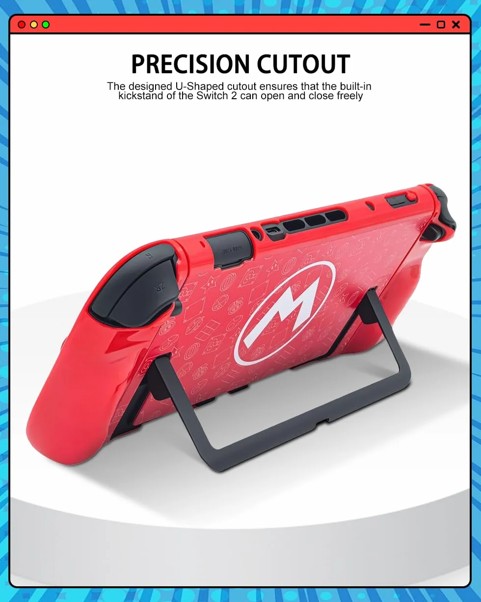 Slim Cover for Nintendo Switch 2 case, Joy-Con split design, Hard Slim Lightweight Anti-Scratch Full Protective Dockable Switch 2 Controller Case Shockproof Non-Slip for Switch 2 Accessories