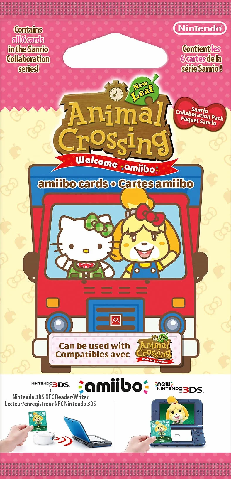NINTENDO Francja SARL Animal Crossing: Nowy liść - Pakiet powitalny Sanrio - Amiibo 6 kart (Multi), czarny, 2003266
