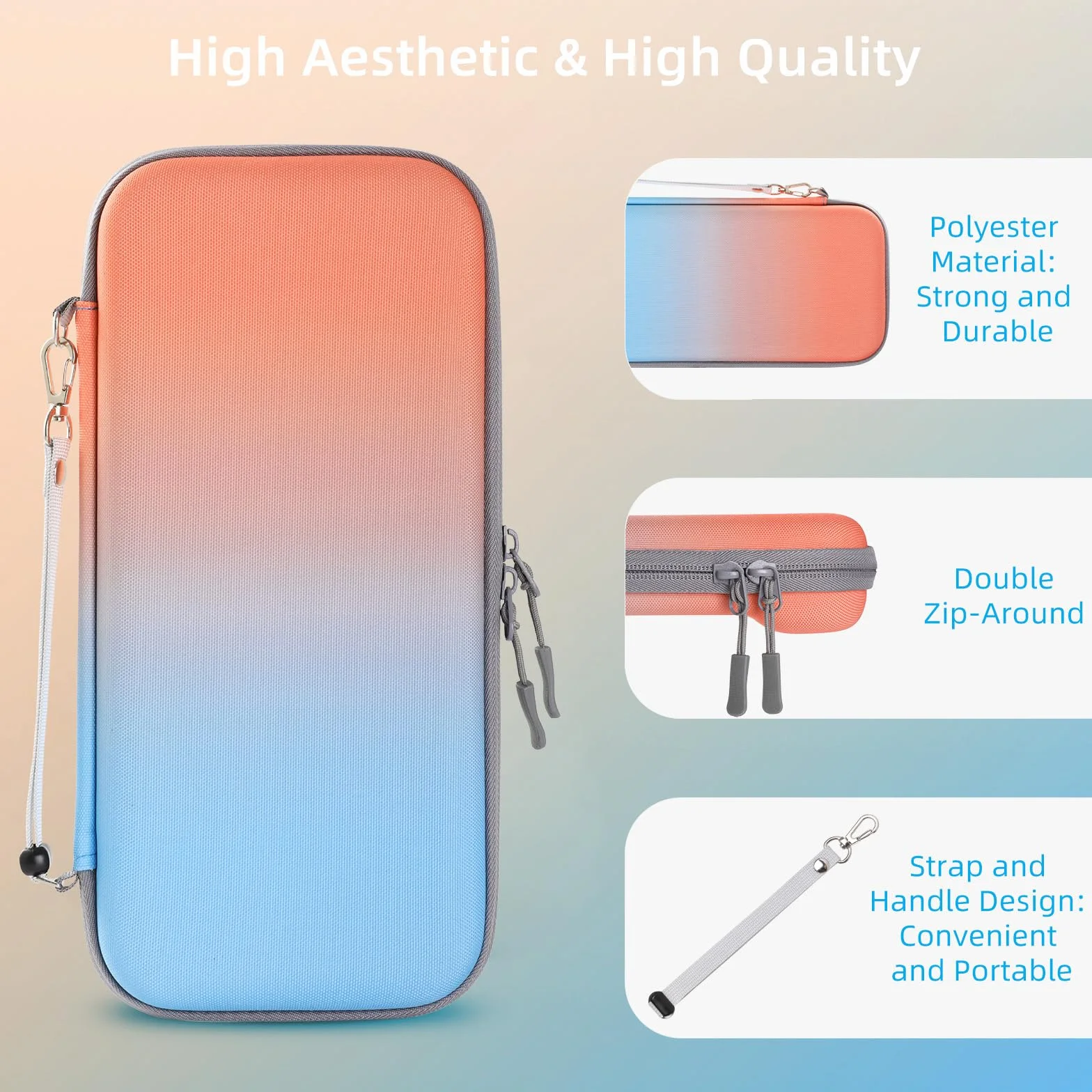 WD&CD Etui do przenoszenia kompatybilne z Nintendo Switch 2 2025, twarda obudowa przenośna z kieszeniami do przechowywania akcesoriów i gier, przenośna torba ochronna kompatybilna z Switch 2