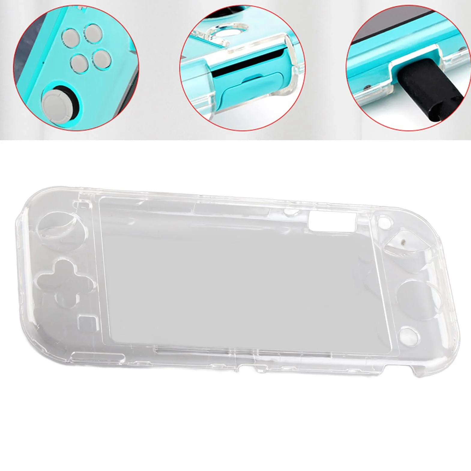 Lekki Przezroczysty futerał na konsolę do Gier, Powłoka Ochronna, Switch Lite na konsolę do Gier Nintendo Game Machine (przezroczyste kryształowe etui)