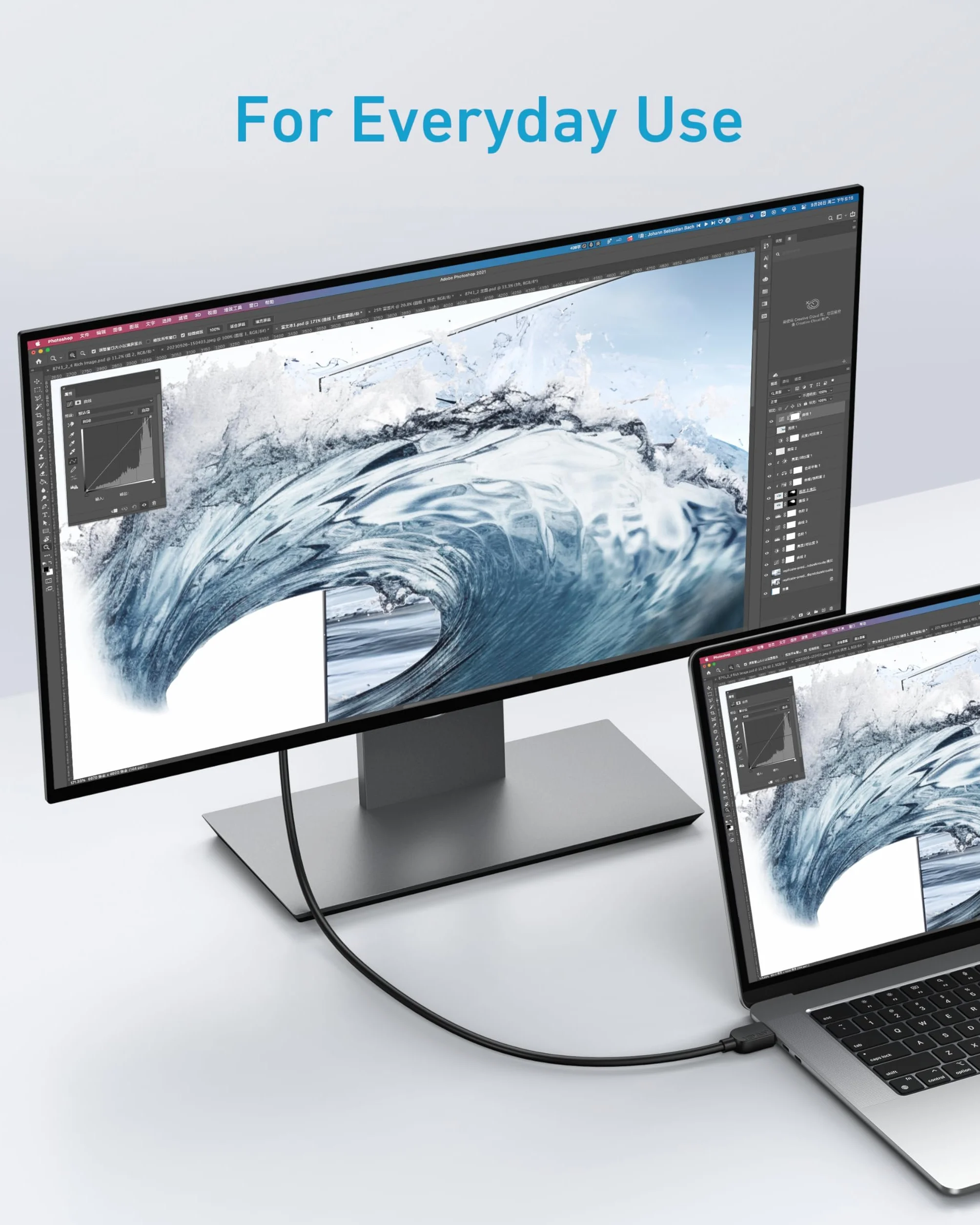 Kabel HDMI Anker 8K@60Hz, kabel HDMI do HDMI Ultra HD 4K@120Hz o długości 1,8 m, certyfikowany kabel zapewniający ultraszybką transmisję danych z prędkością 48 Gb/s