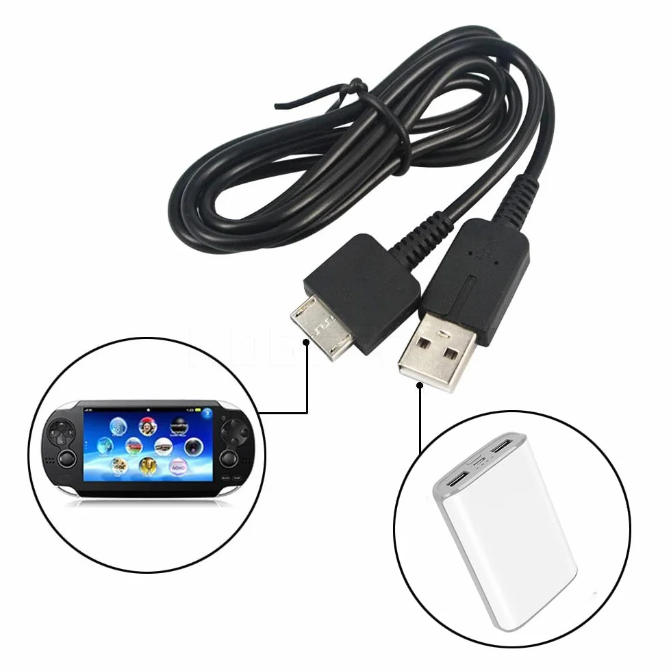 OSTENT Ładowarka USB do transferu danych 2 w 1, kabel kompatybilny z konsolą Sony PS Vita PSV