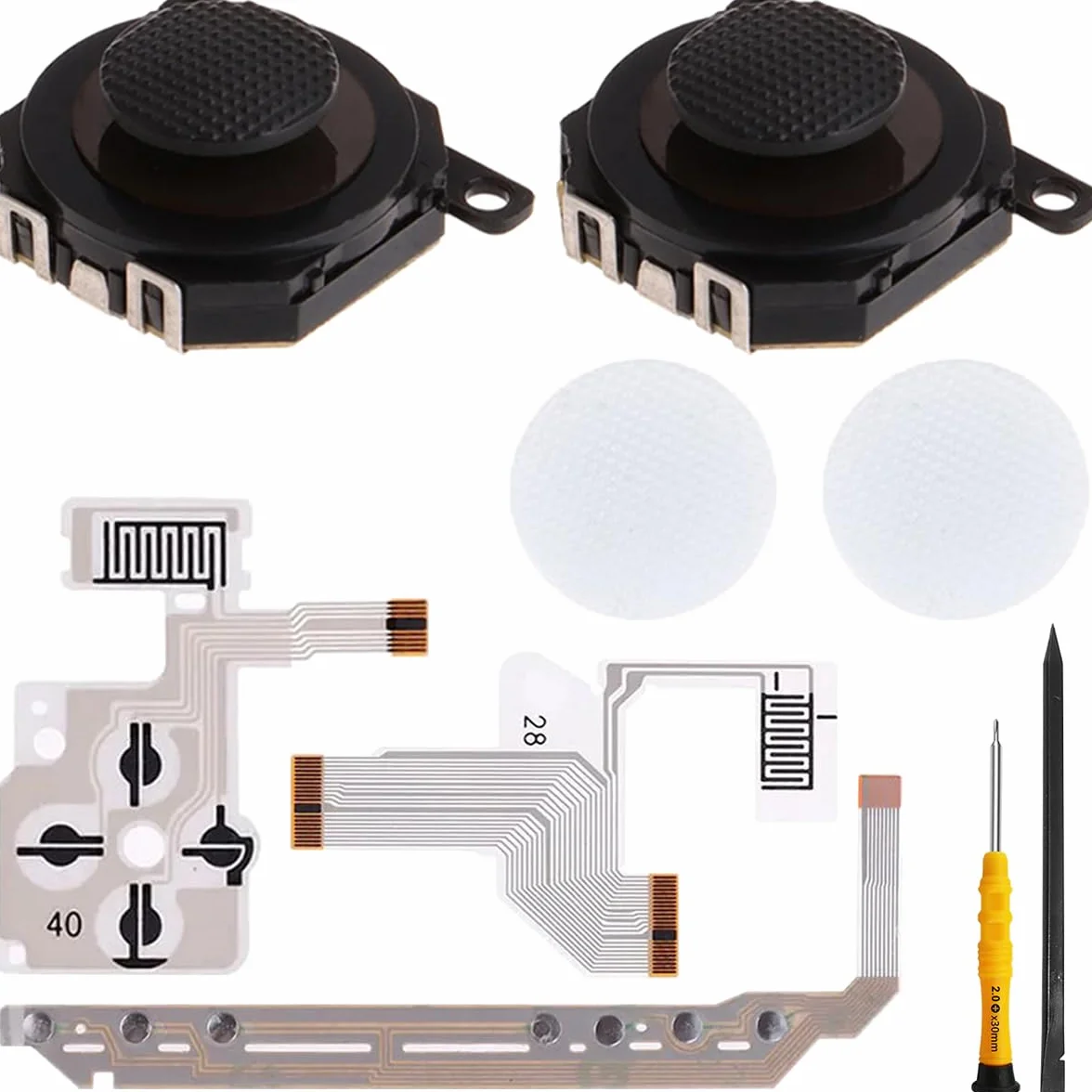ZHUROUPU Zamiennik analogowego joysticka 3D i nakładka na kciuk do Sony do PSP 1000 1001, akcesoria, kierunek, przycisk krzyżowy, lewy klawisz, głośność, prawa, klawiatura, elastyczny kabel