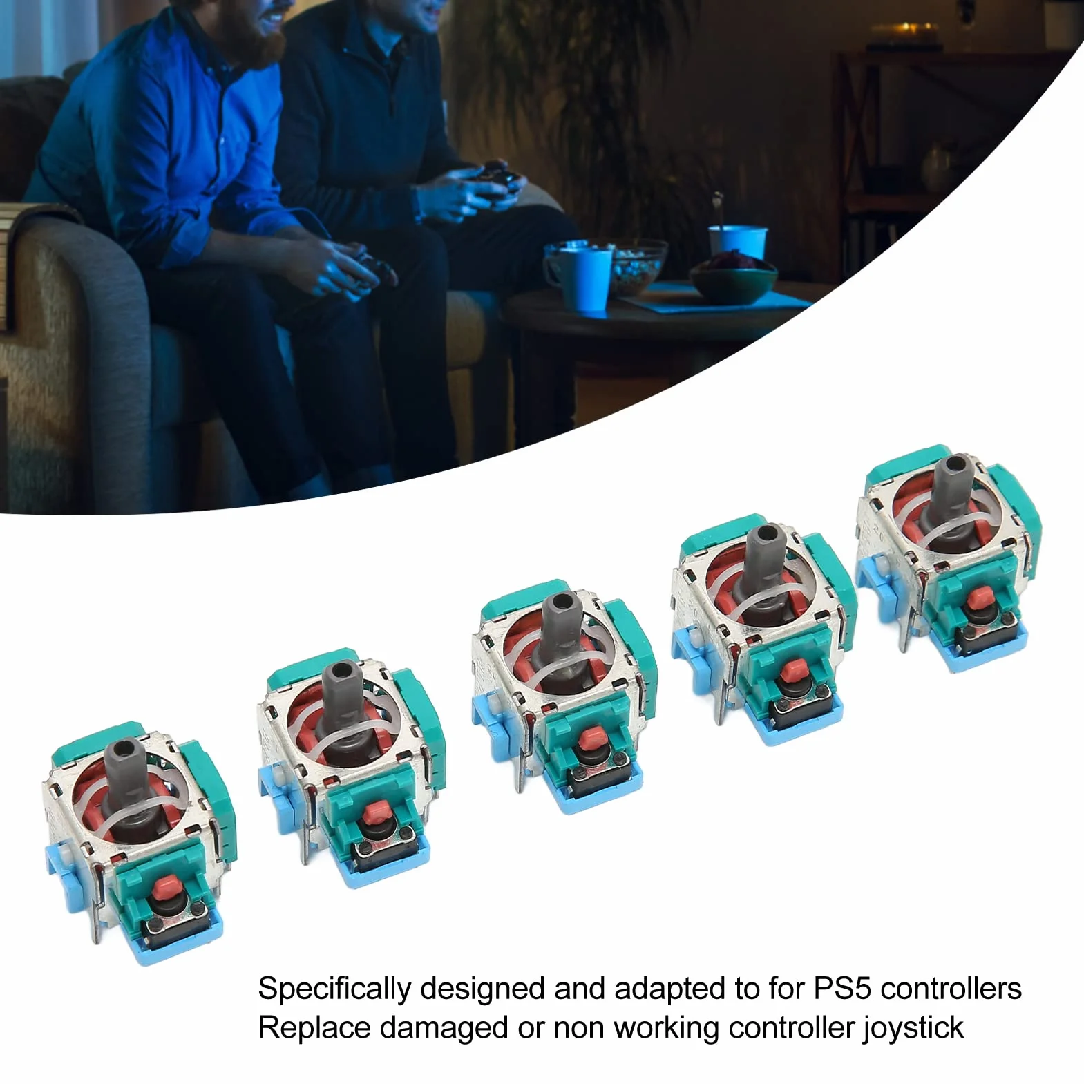 5 Szt. Joystick 3D na PS5, Profesjonalna Wymiana Kontrolera do Gier 3D Joystick Analog Stick Moduł na Kontroler do Gier PS5