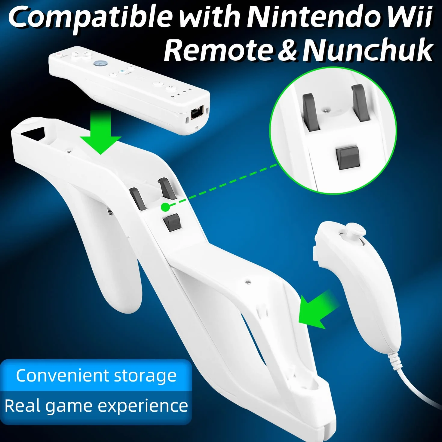 OSTENT Light Gun Załącznik do Nintendo Wii/Wii U Remote Nunchuck Zapper Strzelanki Kolor Biały
