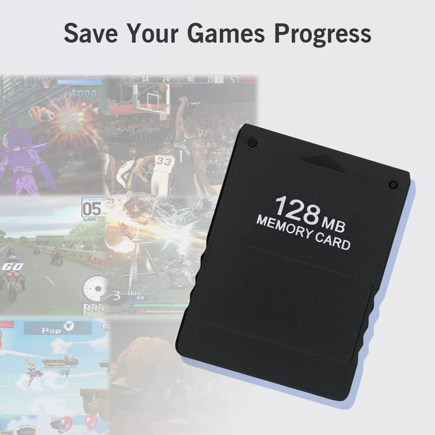Mcbazel Tarjeta de memoria para juegos de 128 MB para la consola PS2/ PS2 Slim
