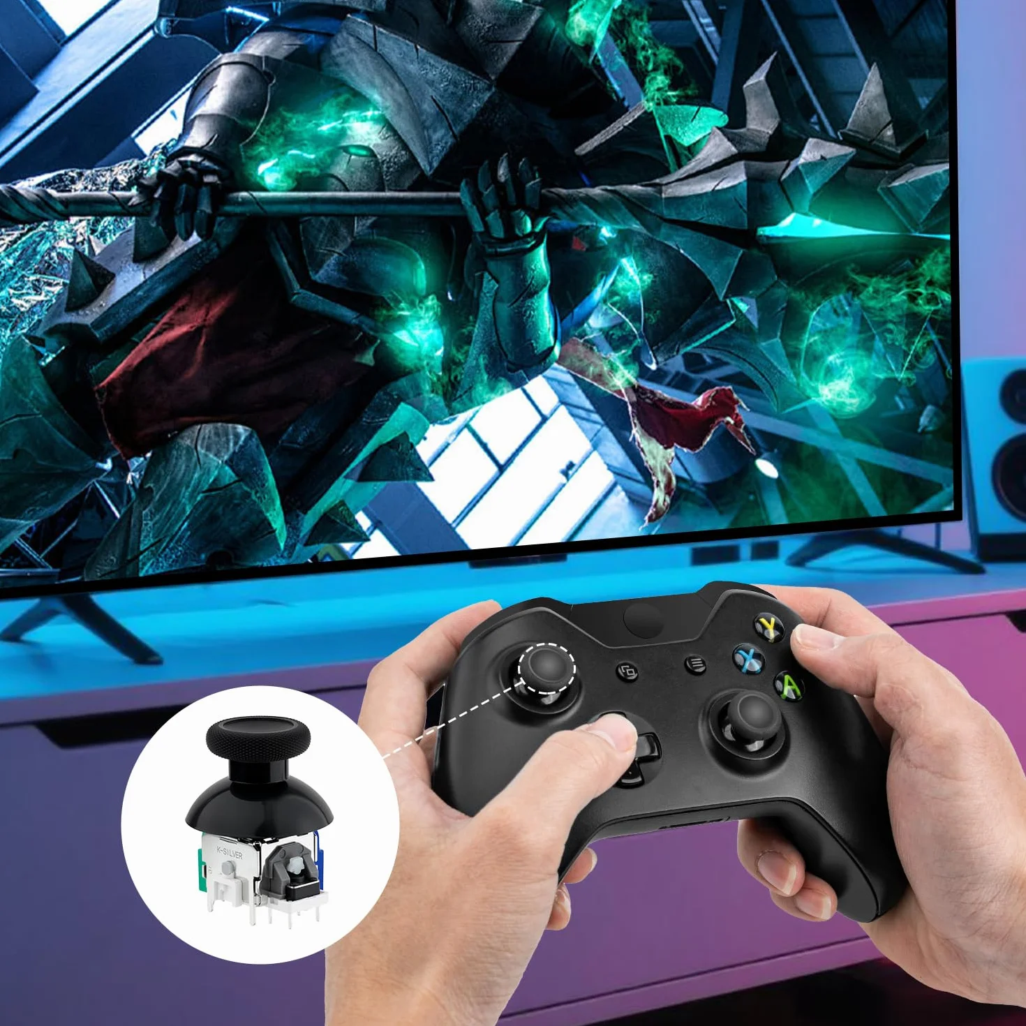 Mcbazel Hall Effekt Stick Joystick Analogowy Zestaw Wymiany i Narzędzi Naprawczych dla Kontrolerów Xbox Series X/S, Xbox One, Xbox One X/S